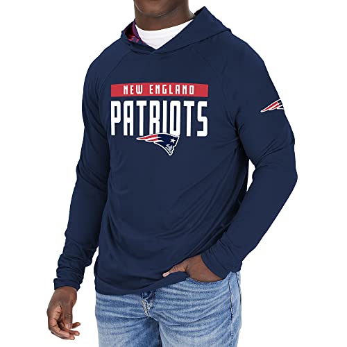 Zubaz NFL Men's New England Patriots Solid Team Hoodie With Camo Lined Hood - Image 5