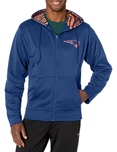 Zubaz NFL Men's New England Patriots Team Full Zip Up Hoodie With Zebra Accents - Image 4