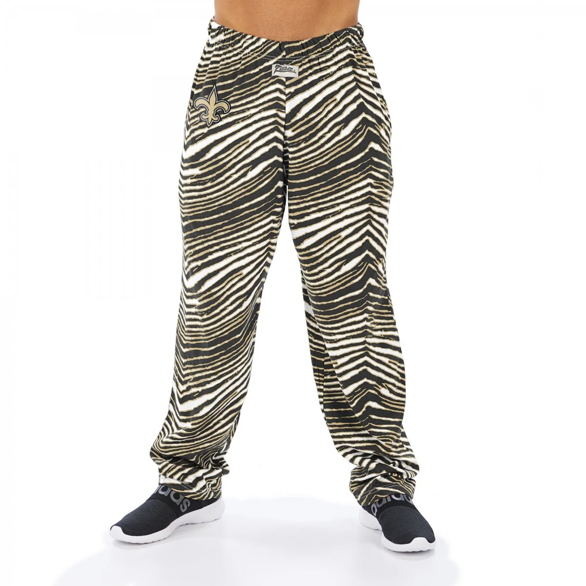 Zubaz NFL Men's New Orleans Saints Classic Zebra Print Team Logo Pants - Image 2
