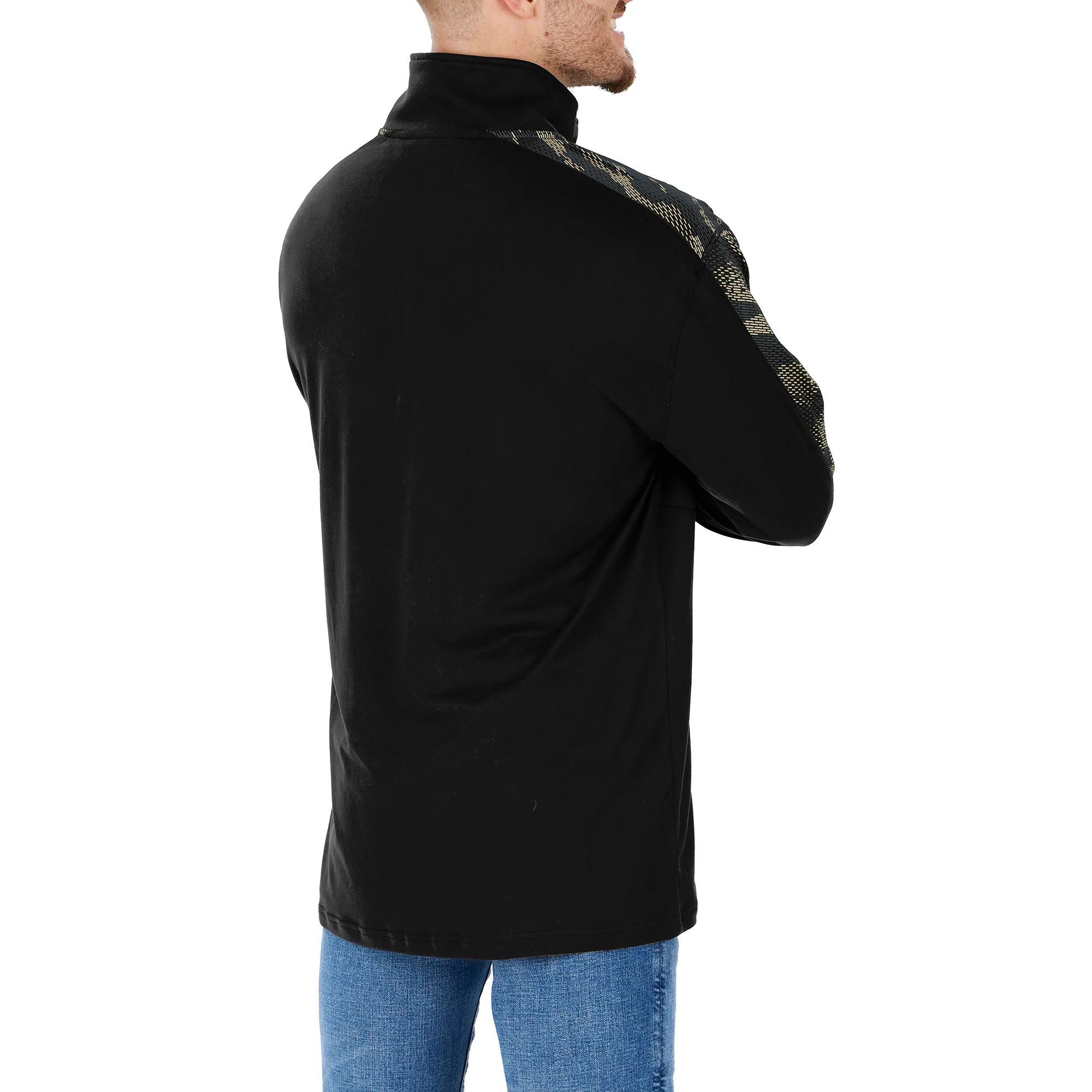 Zubaz NFL Men's New Orleans Saints Elevated 1/4 Zip Pullover W/ Viper Print Accent - Image 2