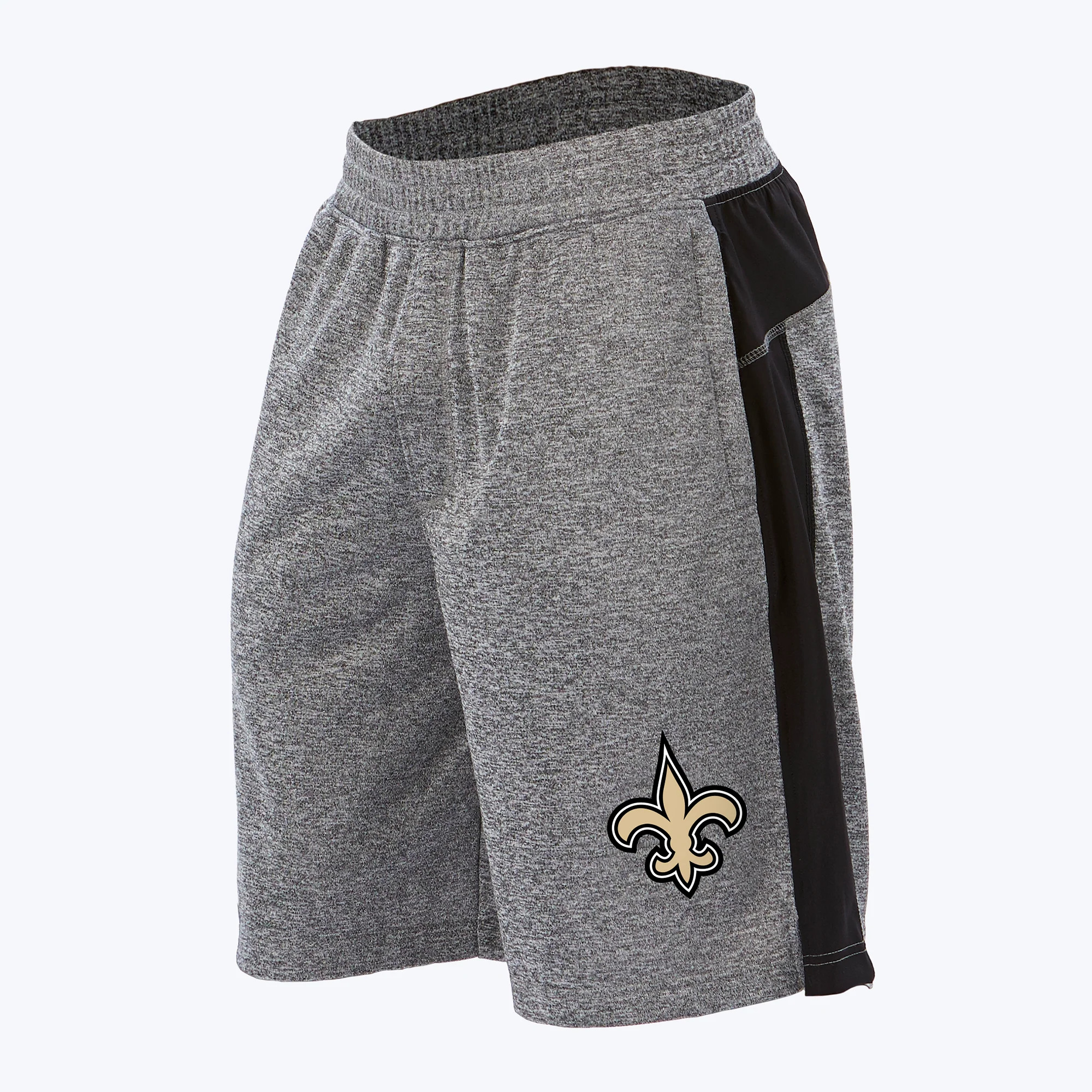 Zubaz NFL Men's New Orleans Saints Heather Gray French Terry Shorts