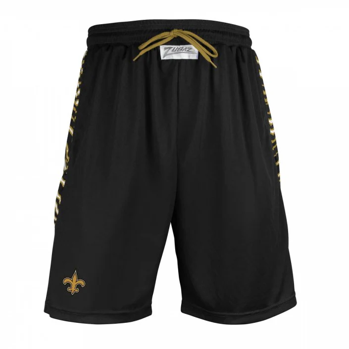 Zubaz NFL Men's New Orleans Saints Team Logo Active Zebra Shorts - Image 5