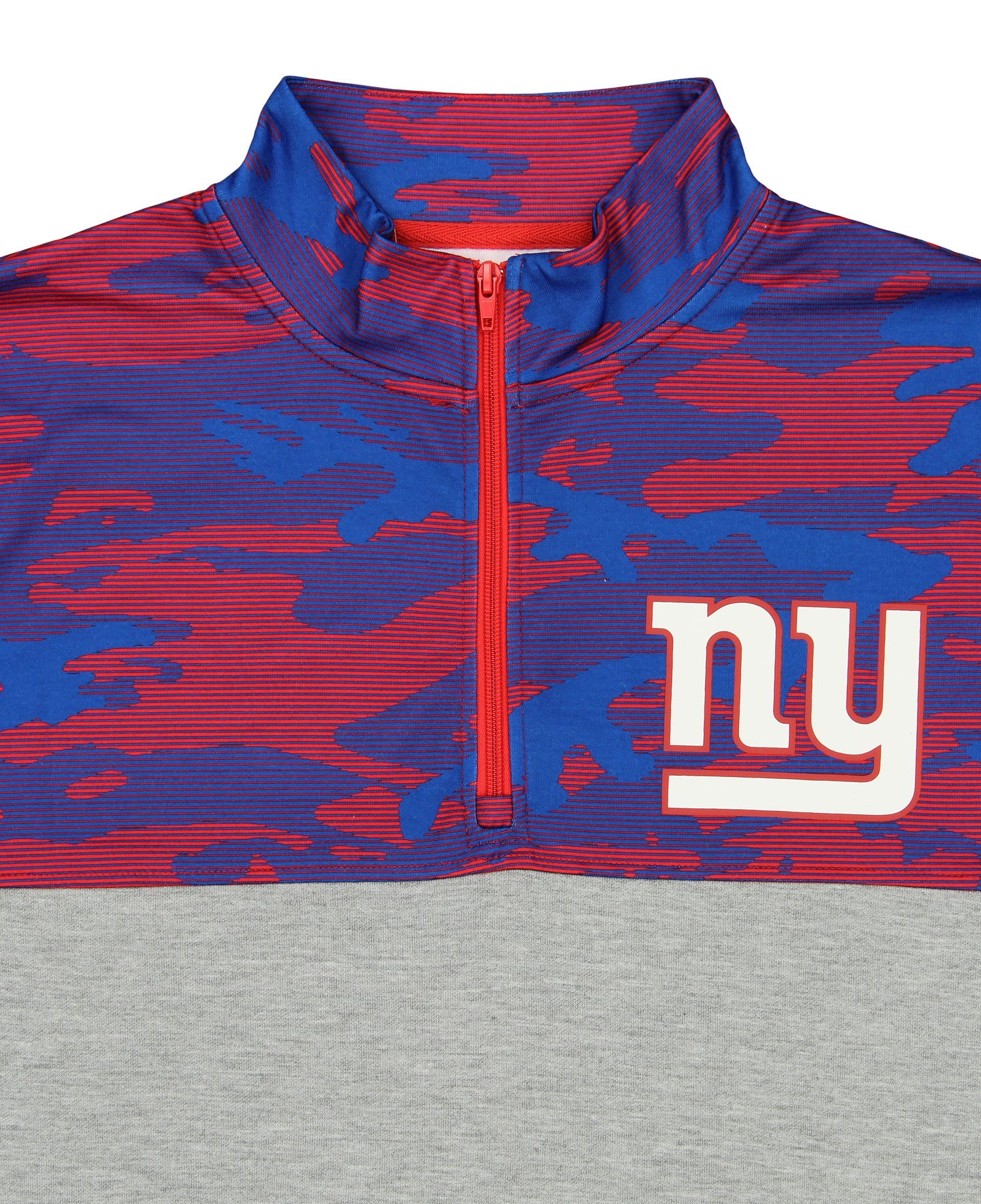 Zubaz NFL Men's New York Giants 1/4 Zip Fleece Pullover with Camo Lines - Image 3