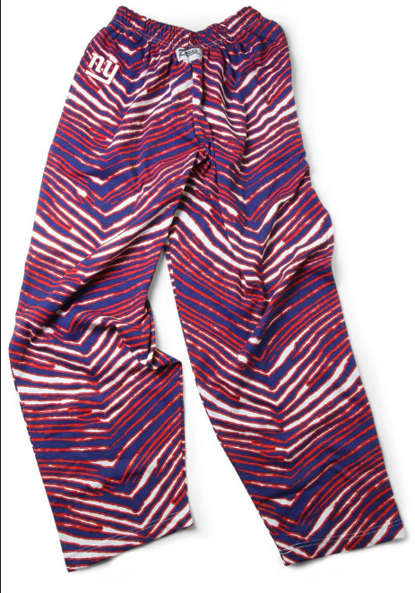 Zubaz NFL Men's New York Giants Classic Zebra Print Team Pants - Image 2