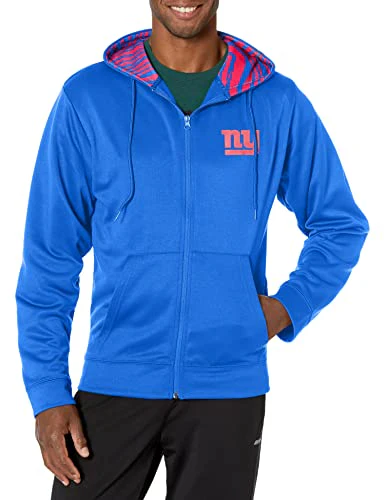 Zubaz NFL Men's New York Giants Team Full Zip Up Hoodie With Zebra Accents - Image 5