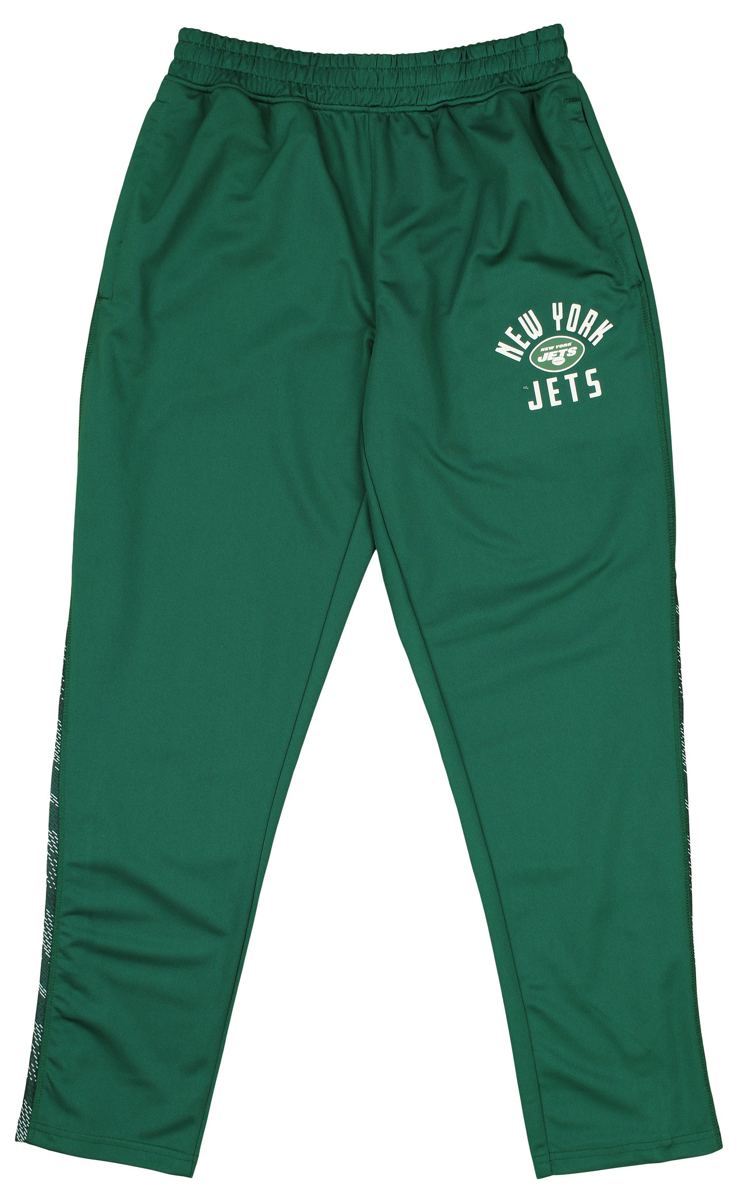 Zubaz NFL Men's NEW YORK JETS SOLID TEAM COLOR ELEVATED JACQUARD TRACK PANT W/ VIPER ACCENT Large - Image 2