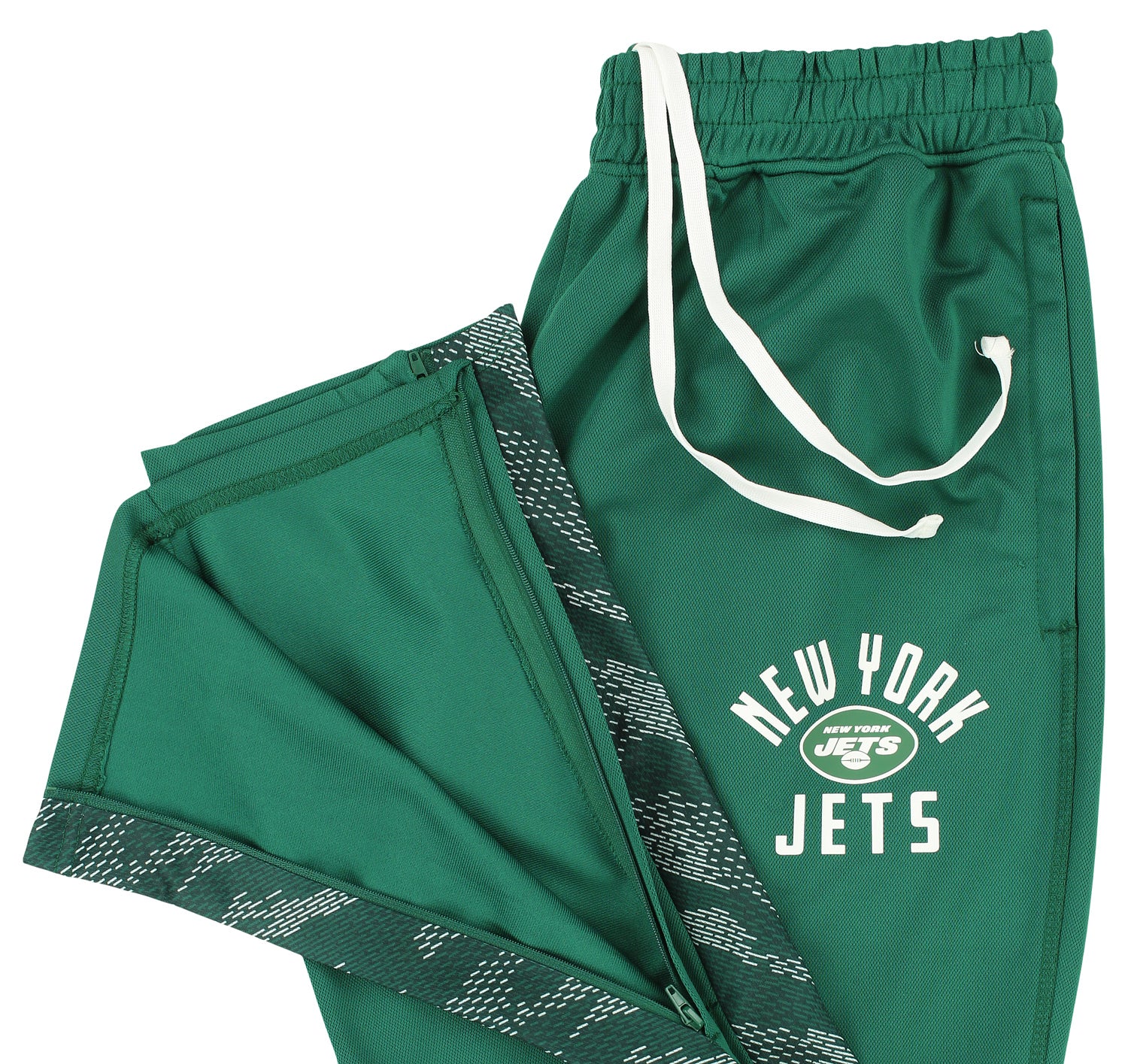 Zubaz NFL Men's NEW YORK JETS SOLID TEAM COLOR ELEVATED JACQUARD TRACK PANT W/ VIPER ACCENT Large - Image 4