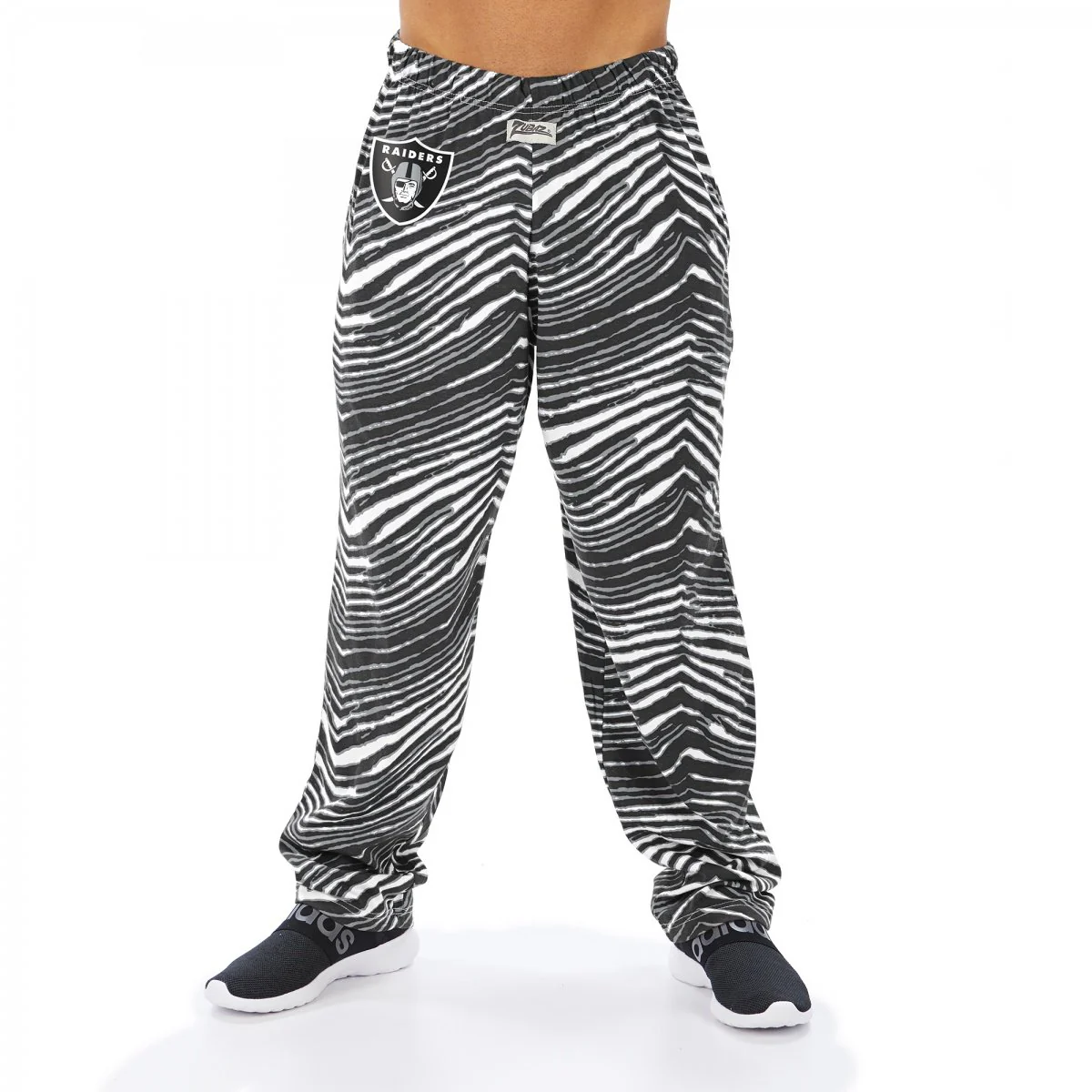 Zubaz NFL Men's Oakland Raiders Classic Zebra Print Team Logo Pants - Image 6