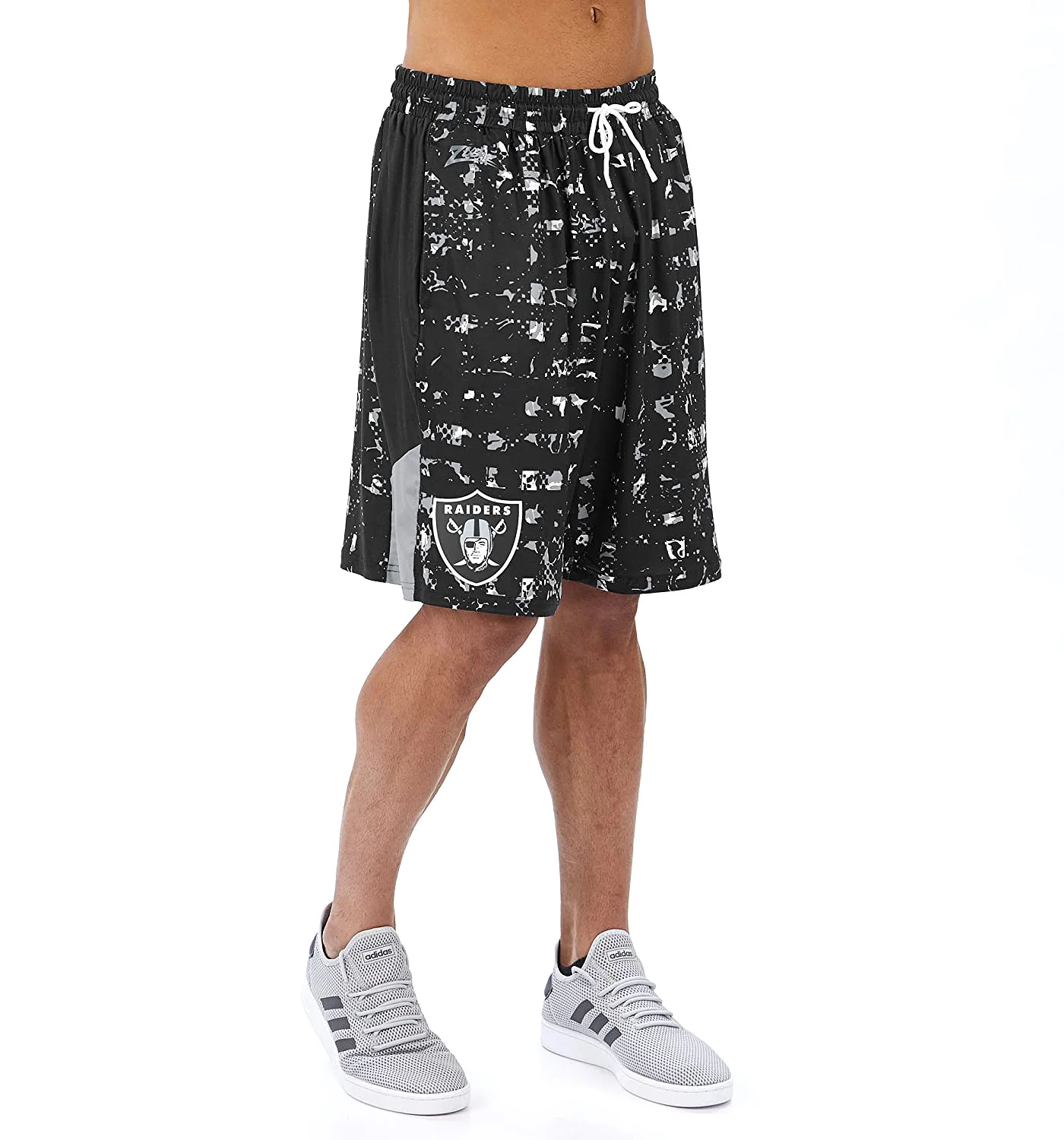 Zubaz NFL Men's Oakland Raiders Color Grid Shorts - Image 10