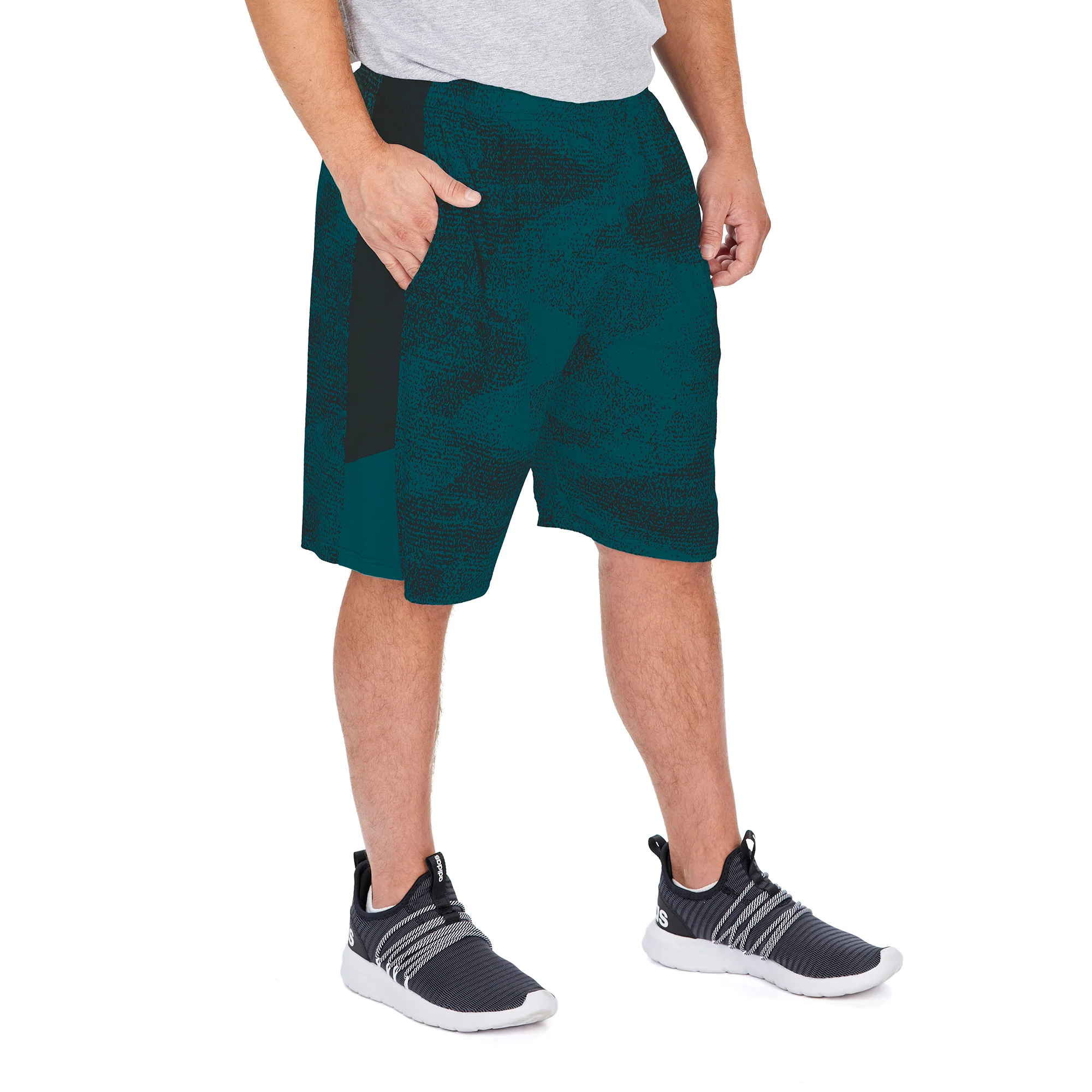 Zubaz NFL Men's Philadelphia Eagles Static Poly Shorts with Side Panels - Image 2