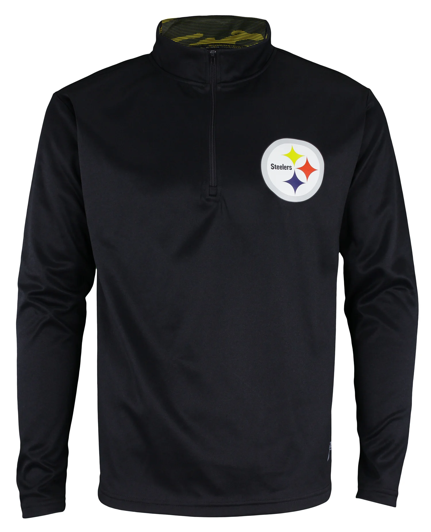 Zubaz NFL Men's Pittsburgh Steelers Camo Lines Collar 1/4 Zip Fleece Top, Black - Image 5