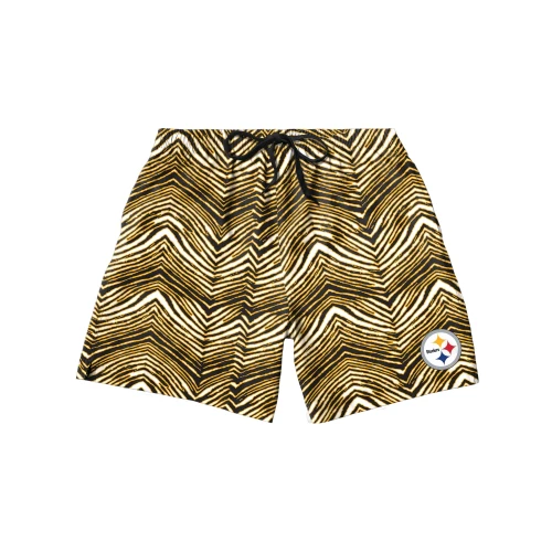 Zubaz NFL Men's Pittsburgh Steelers Exclusive 5.5 Inch Swim Trunk - Image 4