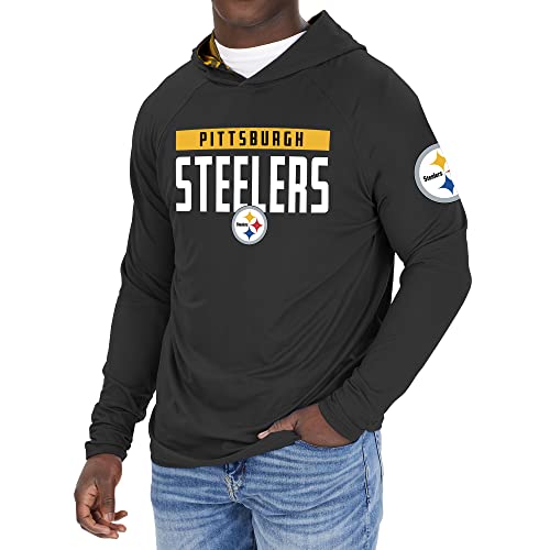 Zubaz NFL Men's Pittsburgh Steelers Solid Team Hoodie With Camo Lined Hood - Image 4