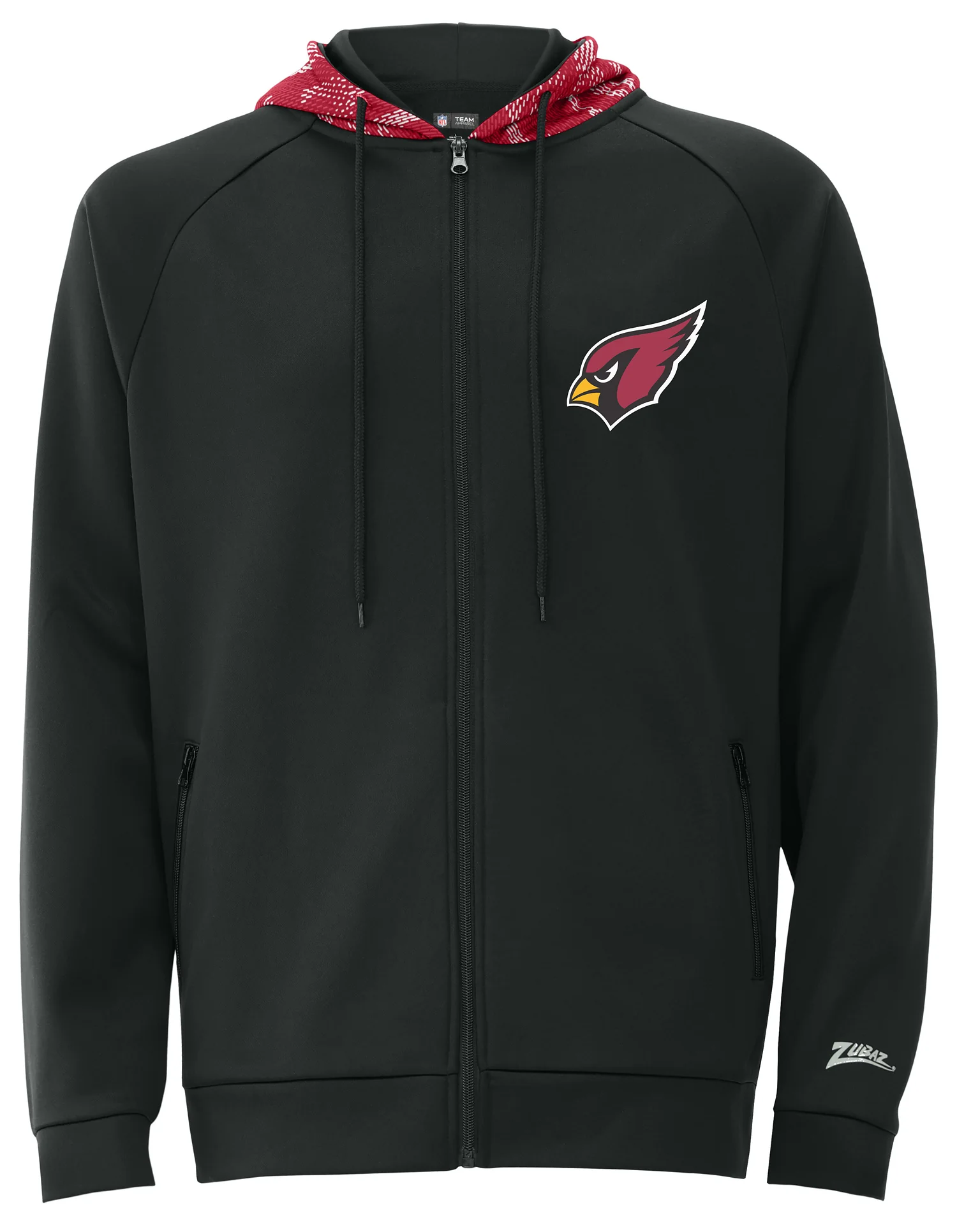 Zubaz NFL Men's Raglan Viper Hood Liner Full Zip Hoodie, ARIZONA CARDINALS - Image 7