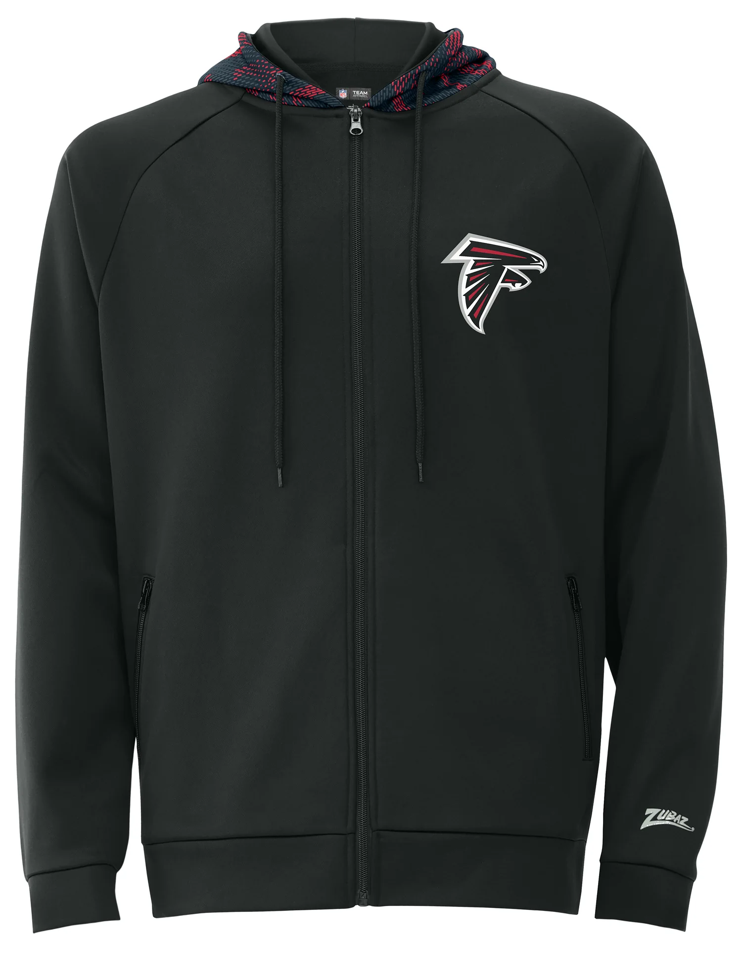 Zubaz NFL   Men's Raglan Viper Hood Liner Full Zip Hoodie, ATLANTA FALCONS - Image 9
