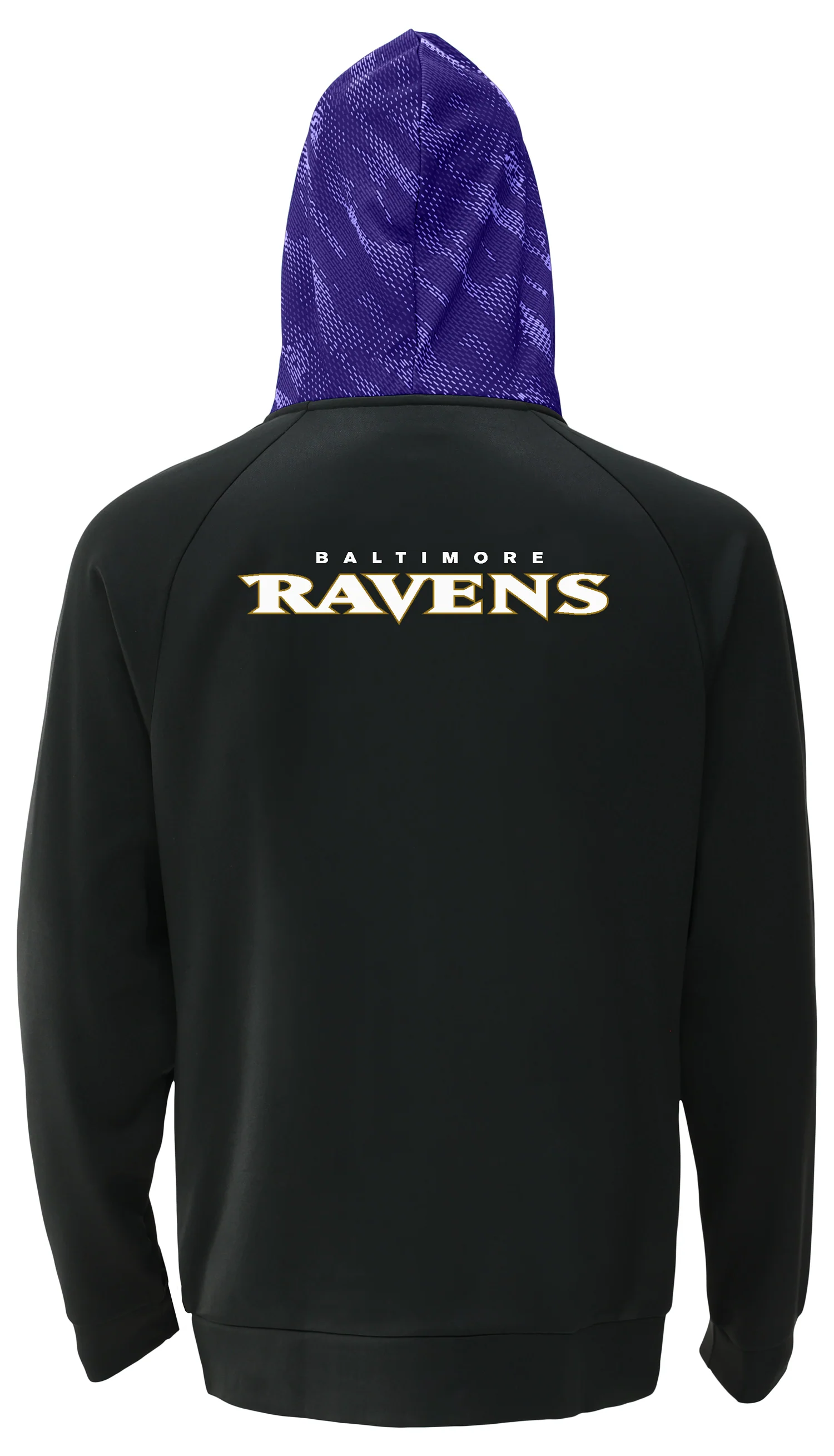 Zubaz NFL Men's Raglan Viper Hood Liner Full Zip Hoodie, BALTIMORE RAVENS - Image 16