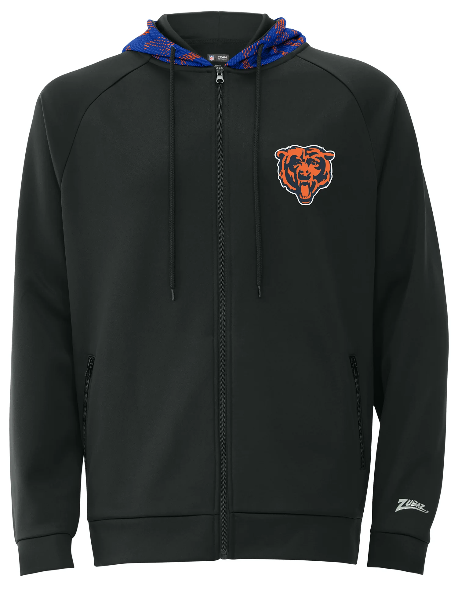 Zubaz NFL Men's Raglan Viper Hood Liner Full Zip Hoodie, CHICAGO BEARS - Image 7