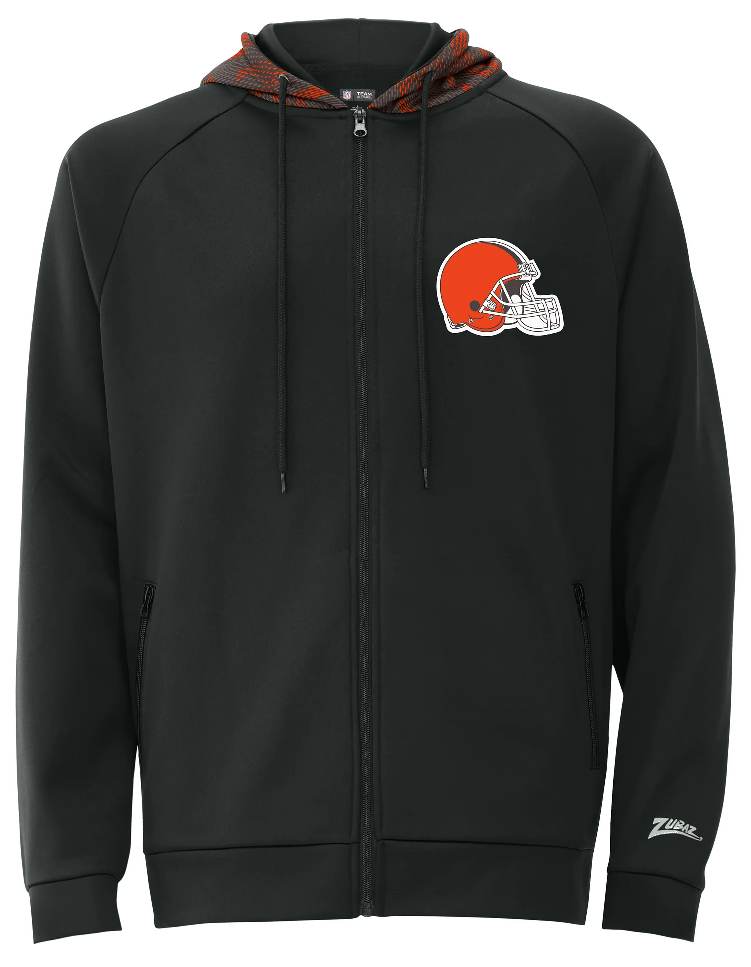 Zubaz NFL Men's Raglan Viper Hood Liner Full Zip Hoodie, CLEVELAND BROWNS - Image 19