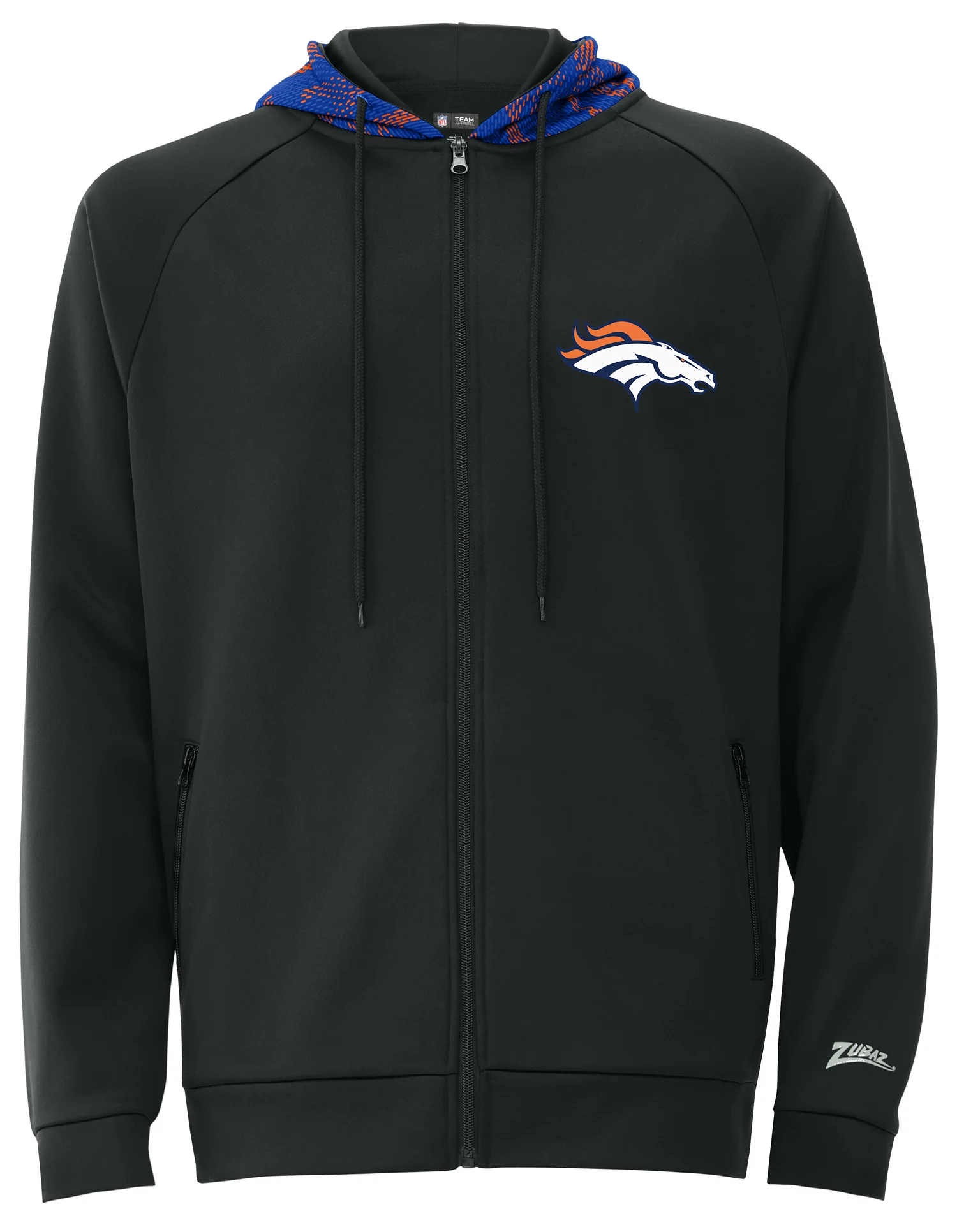 Zubaz NFL   Men's Raglan Viper Hood Liner Full Zip Hoodie, DENVER BRONCOS - Image 13