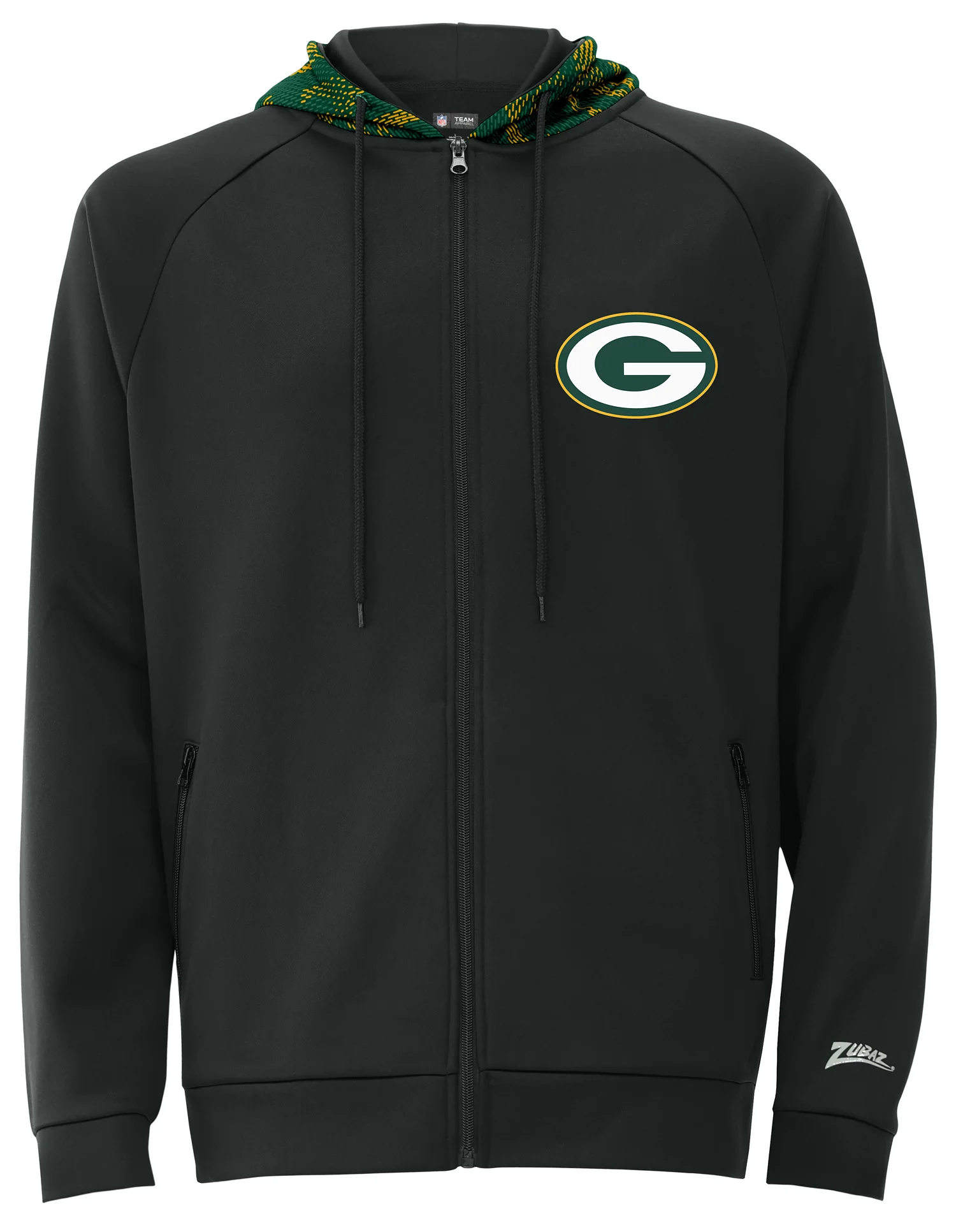 Zubaz NFL Men's Raglan Viper Hood Liner Full Zip Hoodie, GREEN BAY PACKERS - Image 19