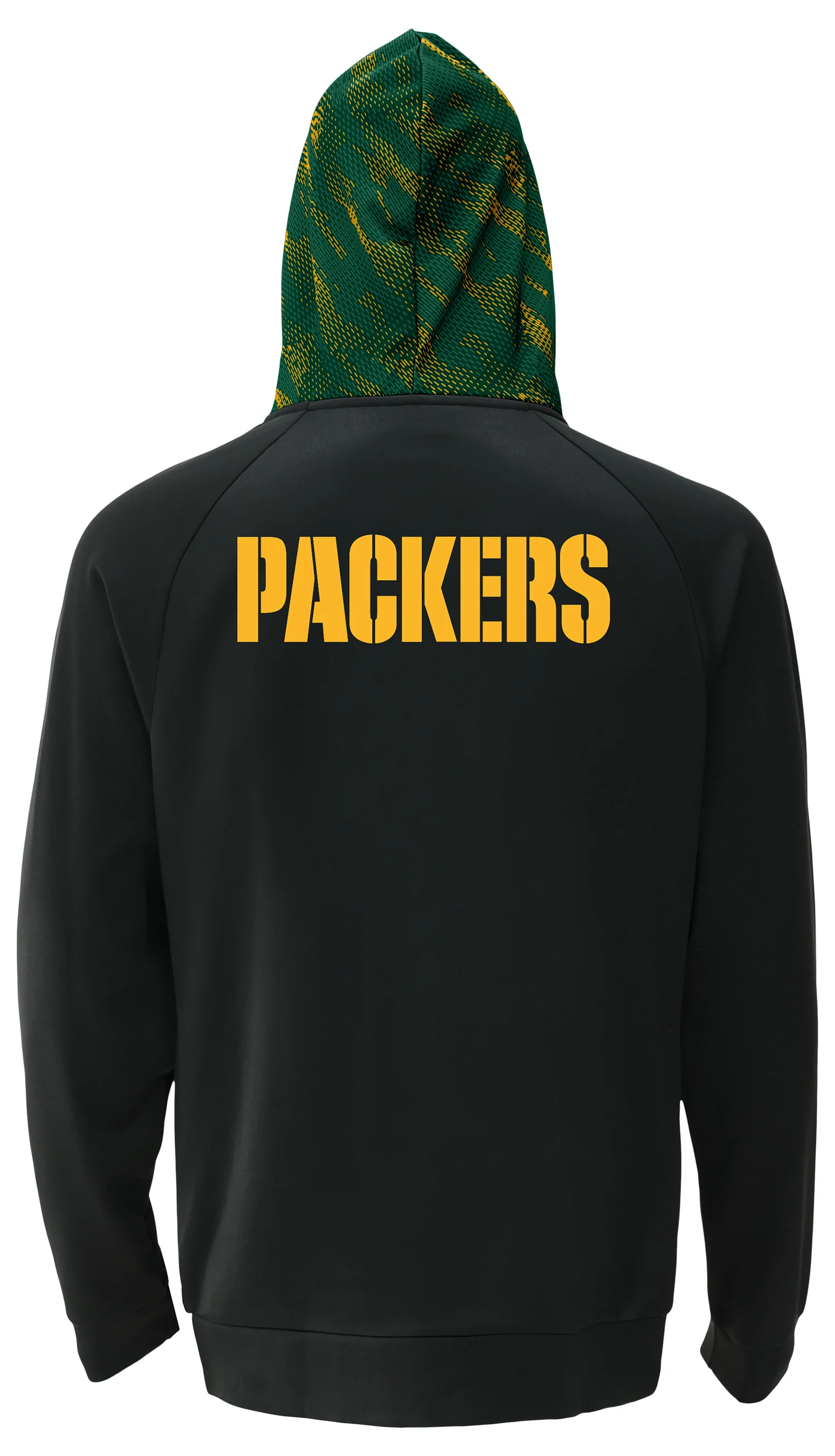 Zubaz NFL Men's Raglan Viper Hood Liner Full Zip Hoodie, GREEN BAY PACKERS - Image 3