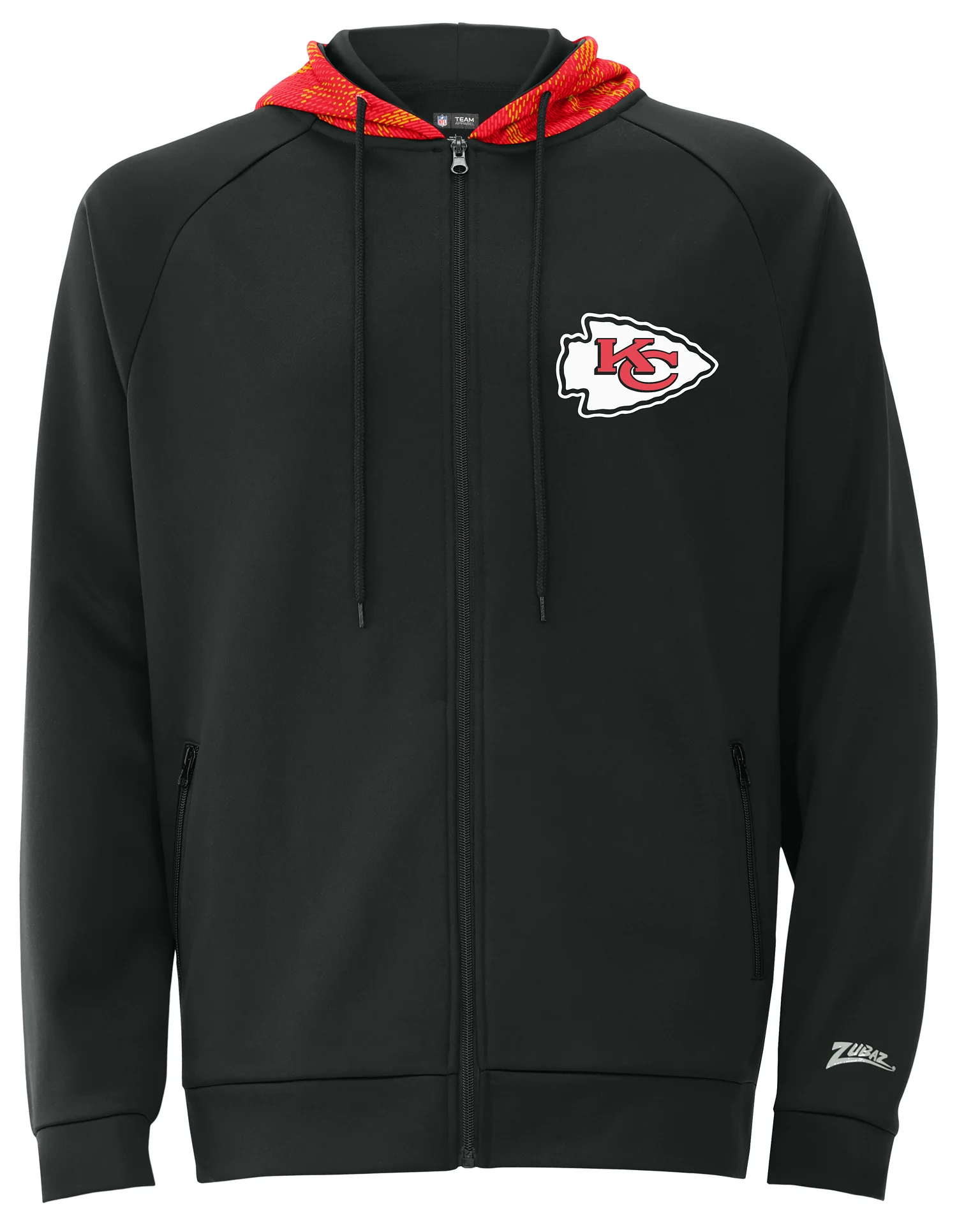 Zubaz NFL Men's Raglan Viper Hood Liner Full Zip Hoodie, KANSAS CITY CHIEFS - Image 11