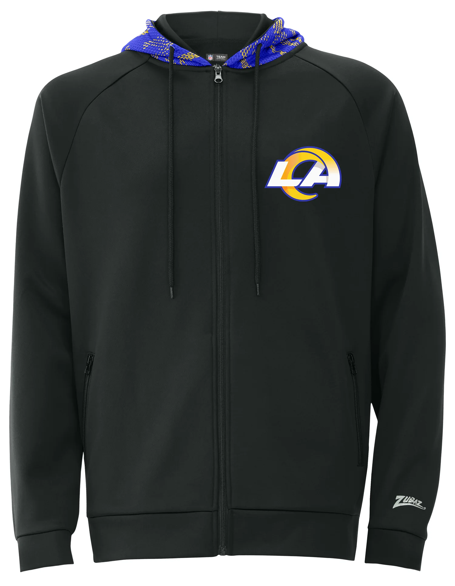 Zubaz NFL Men's Raglan Viper Hood Liner Full Zip Hoodie, LOS ANGELES RAMS - Image 19