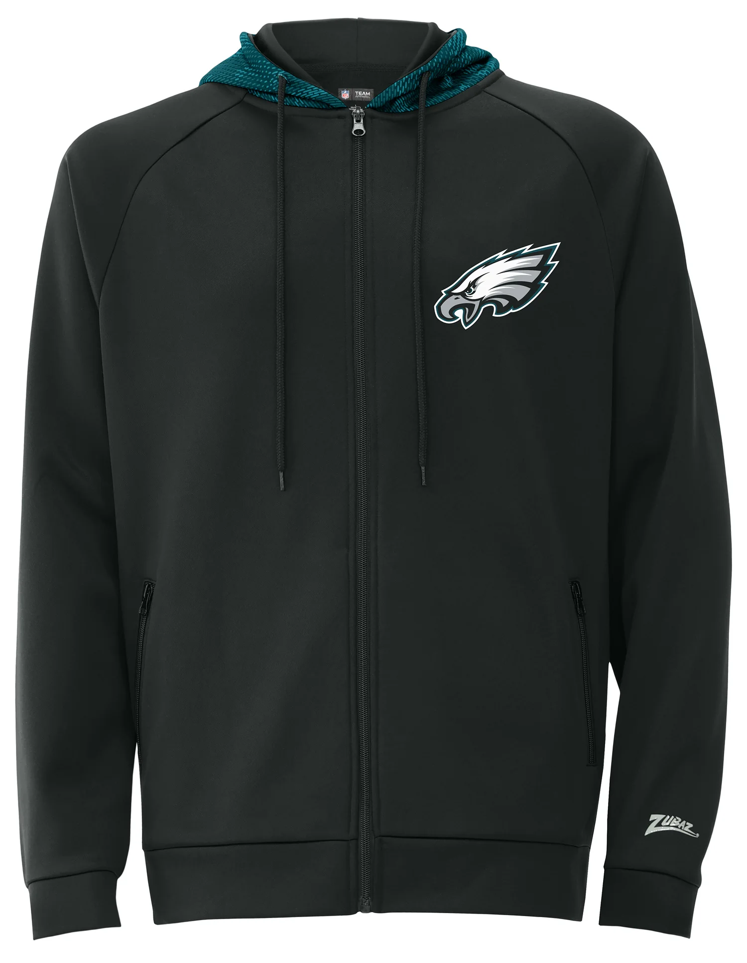 Zubaz NFL   Men's Raglan Viper Hood Liner Full Zip Hoodie, PHILADELPHIA EAGLES - Image 15