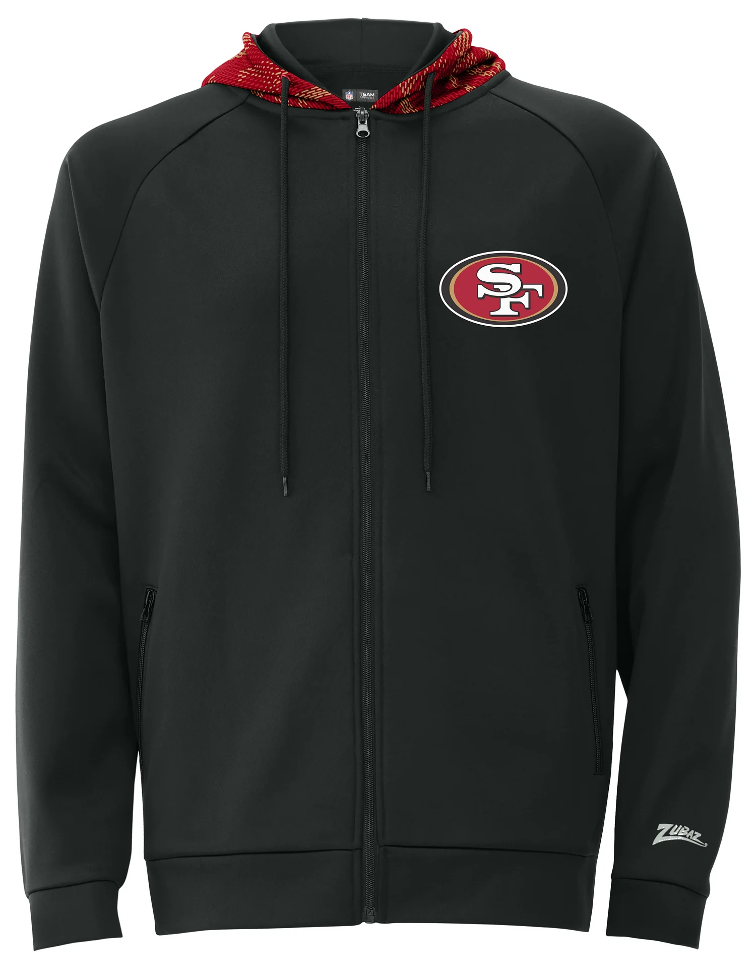 Zubaz NFL Men's Raglan Viper Hood Liner Full Zip Hoodie, SAN FRANCISCO 49ERS - Image 13