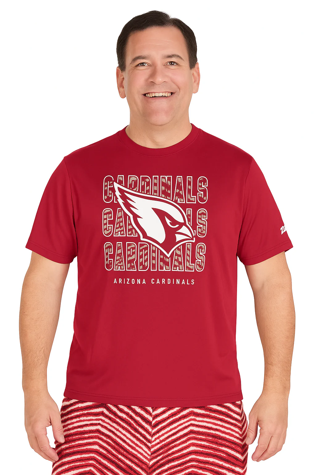 Zubaz NFL Men's Repeat Play Primary Team Color Short Sleeve T-Shirt, Arizona Cardinals - Image 21