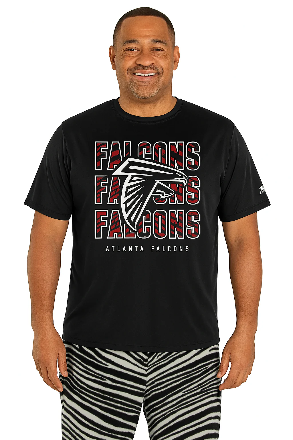 Zubaz NFL Men's Repeat Play Primary Team Color Short Sleeve T-Shirt, Atlanta Falcons - Image 45