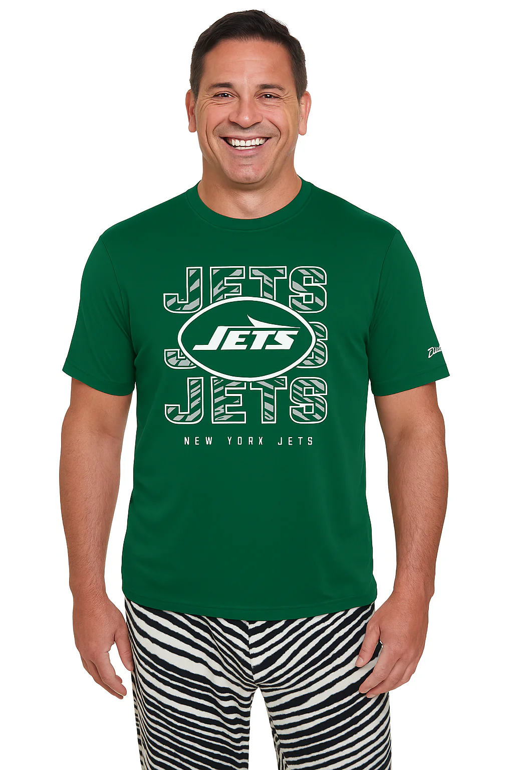 Zubaz NFL Men's Repeat Play Primary Team Color Short Sleeve T-Shirt, New York Jets - Image 45