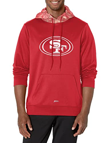 Zubaz NFL Men's San Francisco 49ers Team Color Camo Back Panel Hoodie - Image 4