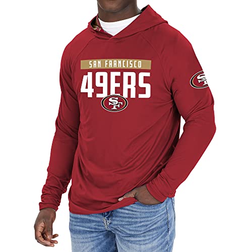 Zubaz NFL Men's San Francisco Solid Team Hoodie With Camo Lined Hood - Image 4