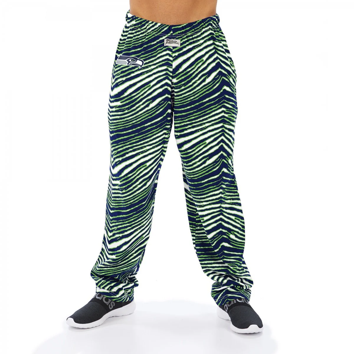 Zubaz NFL Men's Seattle Seahawks Classic Zebra Print Team Logo Pants - Image 8