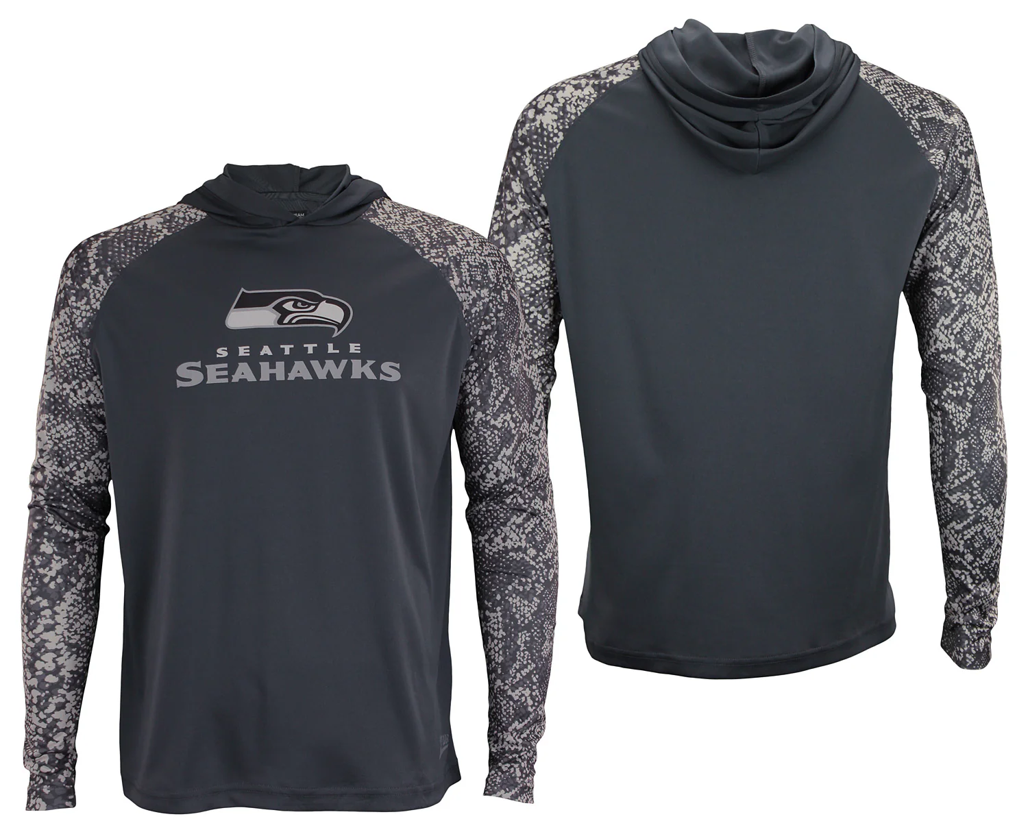 Zubaz NFL Men's Seattle Seahawks Gray Post Light Weight Hoodie - Image 6