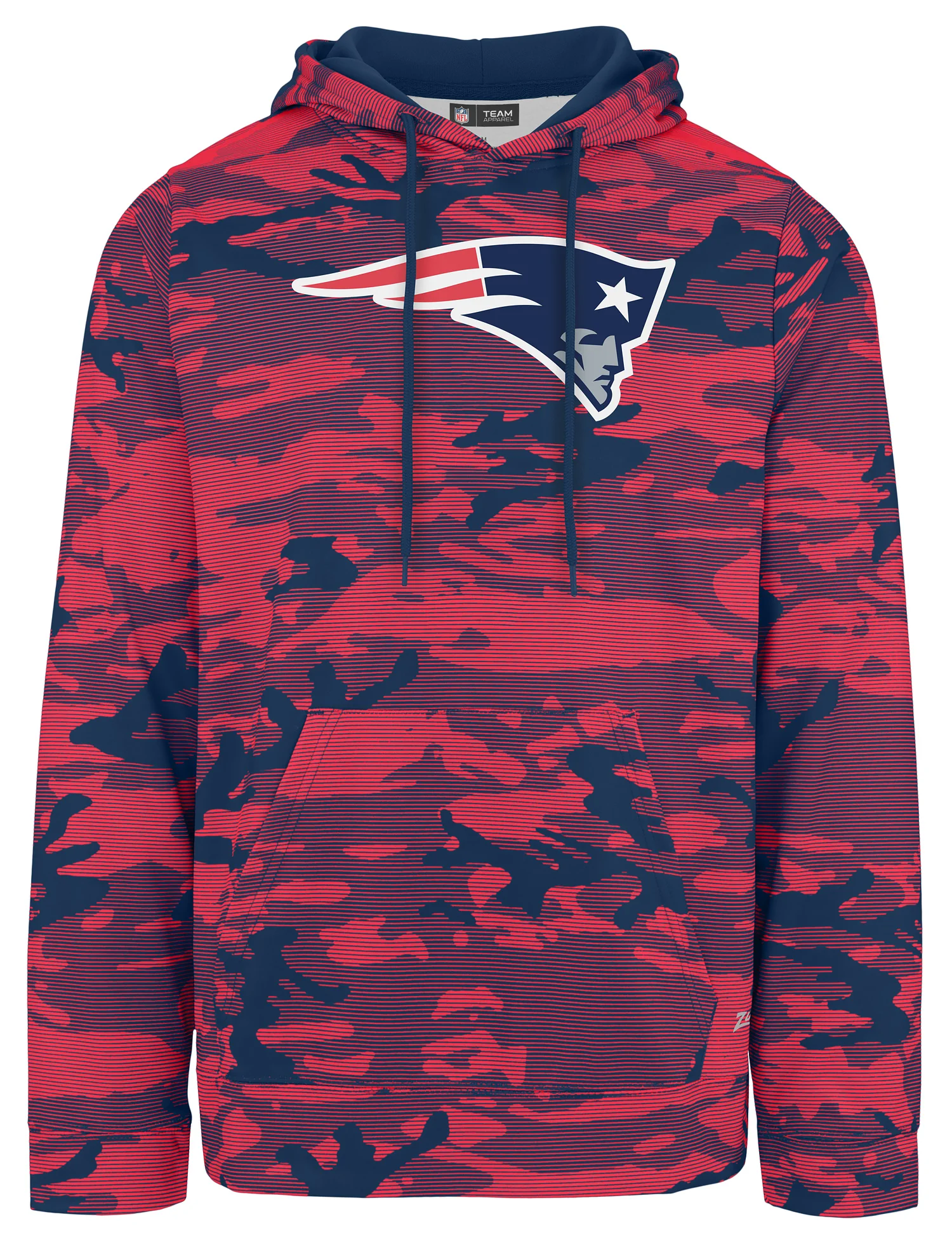 Zubaz NFL Men's Team Color Camo Lines Hoodie New England Patriots