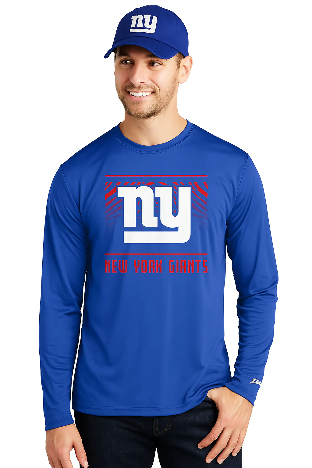 Zubaz NFL Men's Team Color Tunnel Long Sleeve T-Shirt, New York Giants - Image 20