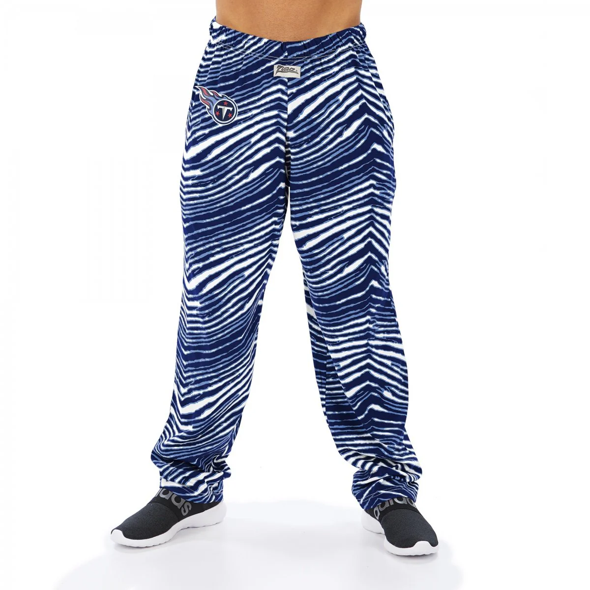 Zubaz NFL Men's Tennessee Titans Classic Zebra Print Team Logo Pants - Image 5