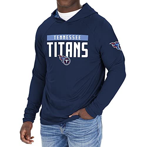 Zubaz NFL Men's Tennessee Titans Solid Team Hoodie With Camo Lined Hood - Image 5
