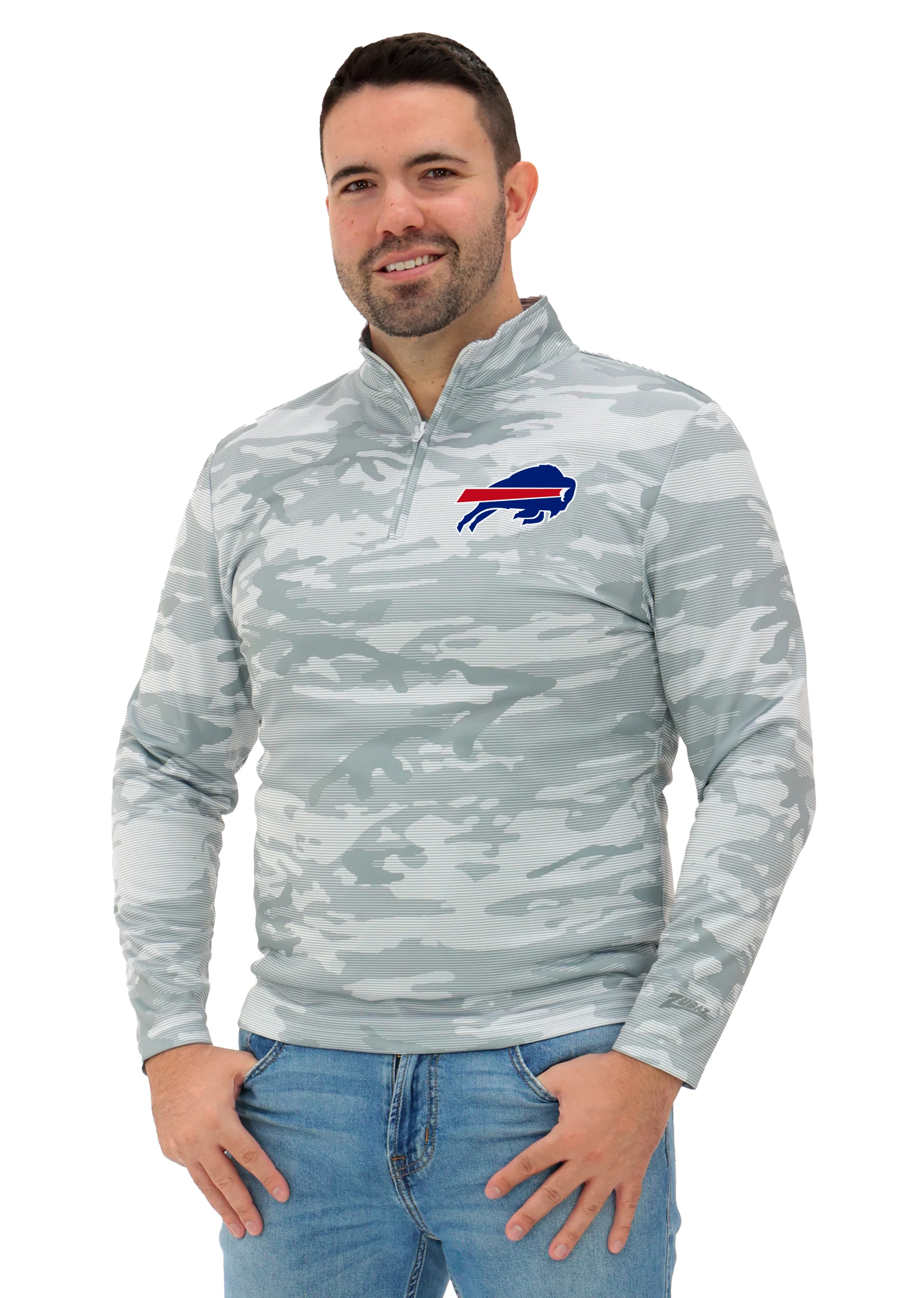 Zubaz NFL Men's Tonal Camo Line 1/4 Zip, BUFFALO BILLS - Image 37