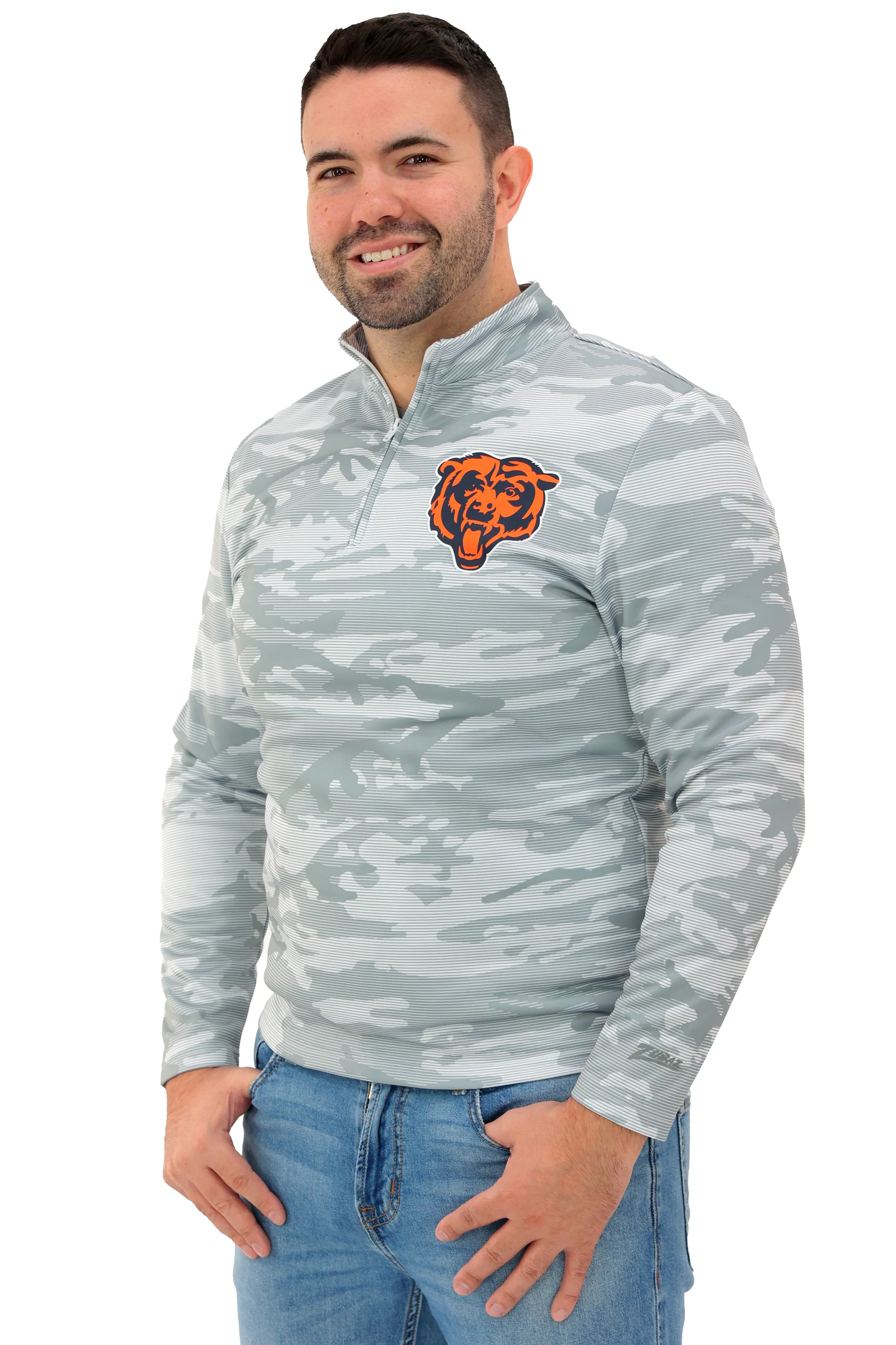 Zubaz NFL Men's Tonal Camo Line 1/4 Zip, CHICAGO BEARS - Image 37