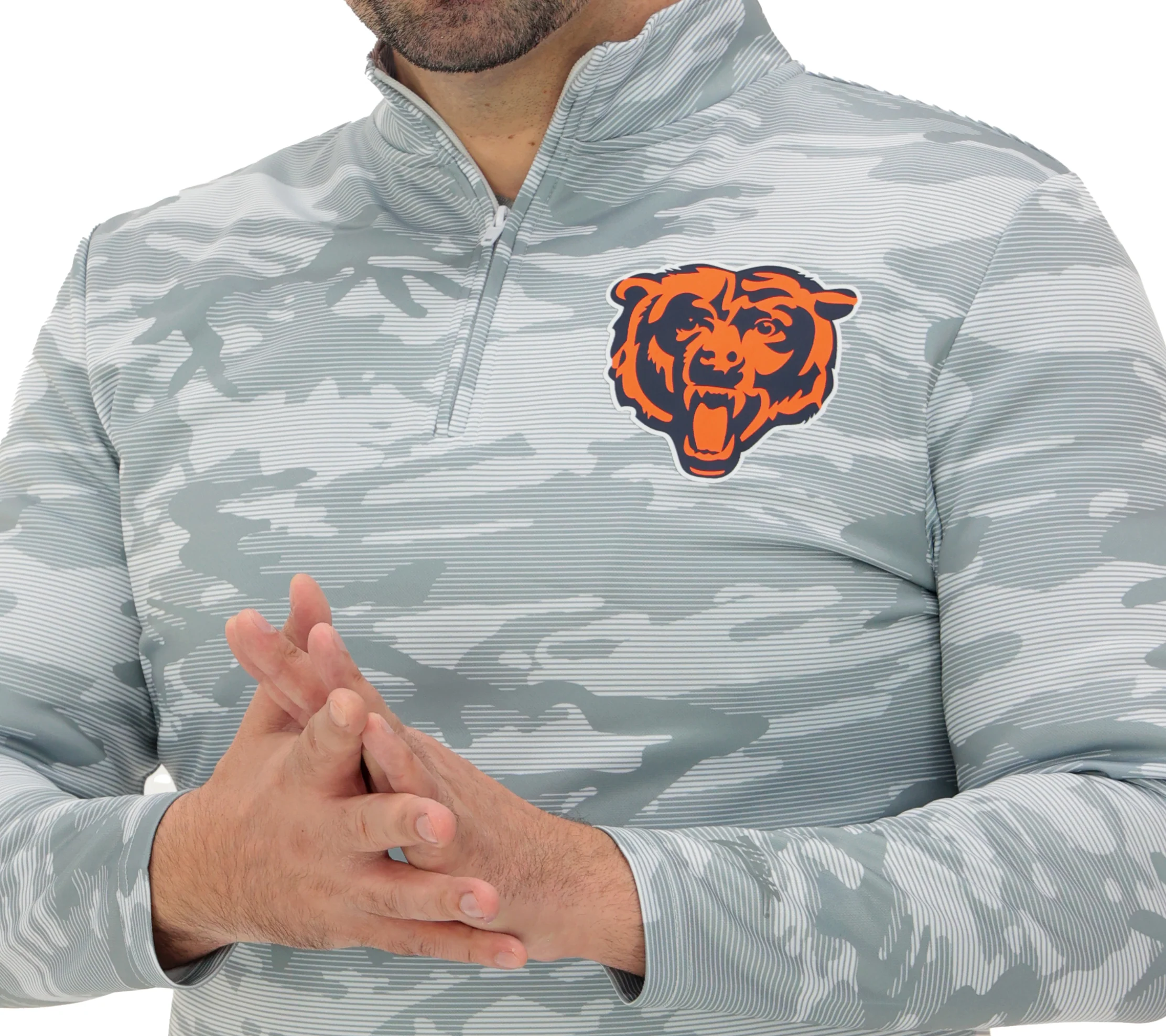 Zubaz NFL Men's Tonal Camo Line 1/4 Zip, CHICAGO BEARS - Image 38