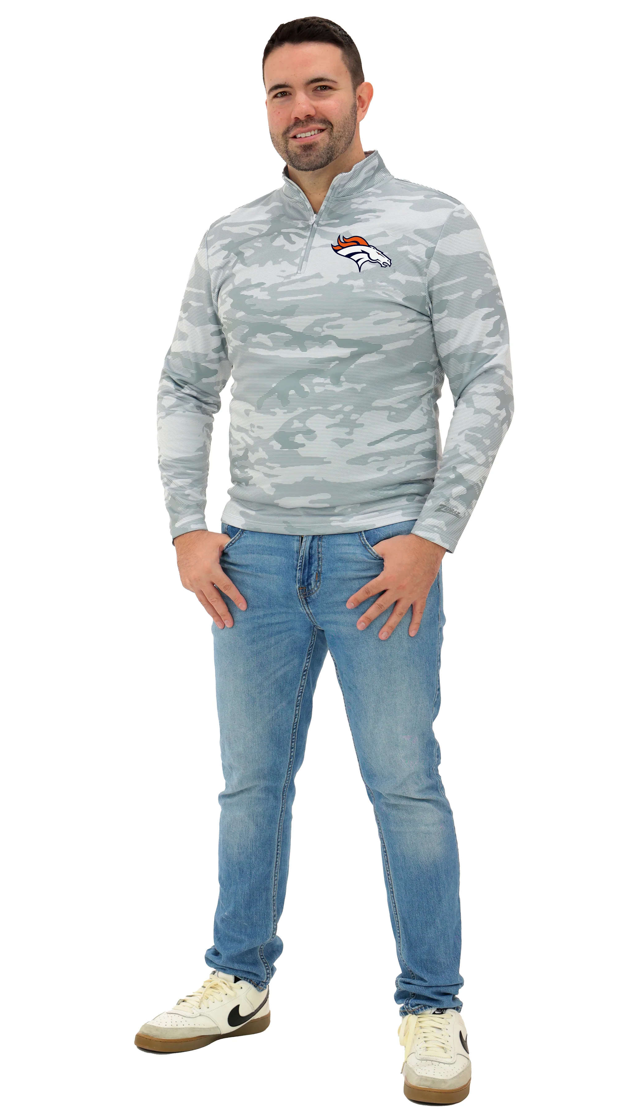 Zubaz NFL Men's Tonal Camo Line 1/4 Zip, DENVER BRONCOS - Image 45