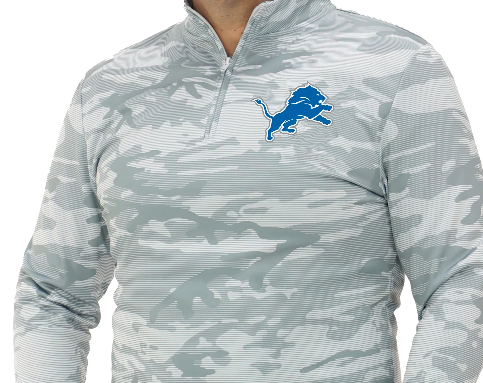 Zubaz NFL   Men's Tonal Camo Line 1/4 Zip, DETROIT LIONS - Image 44