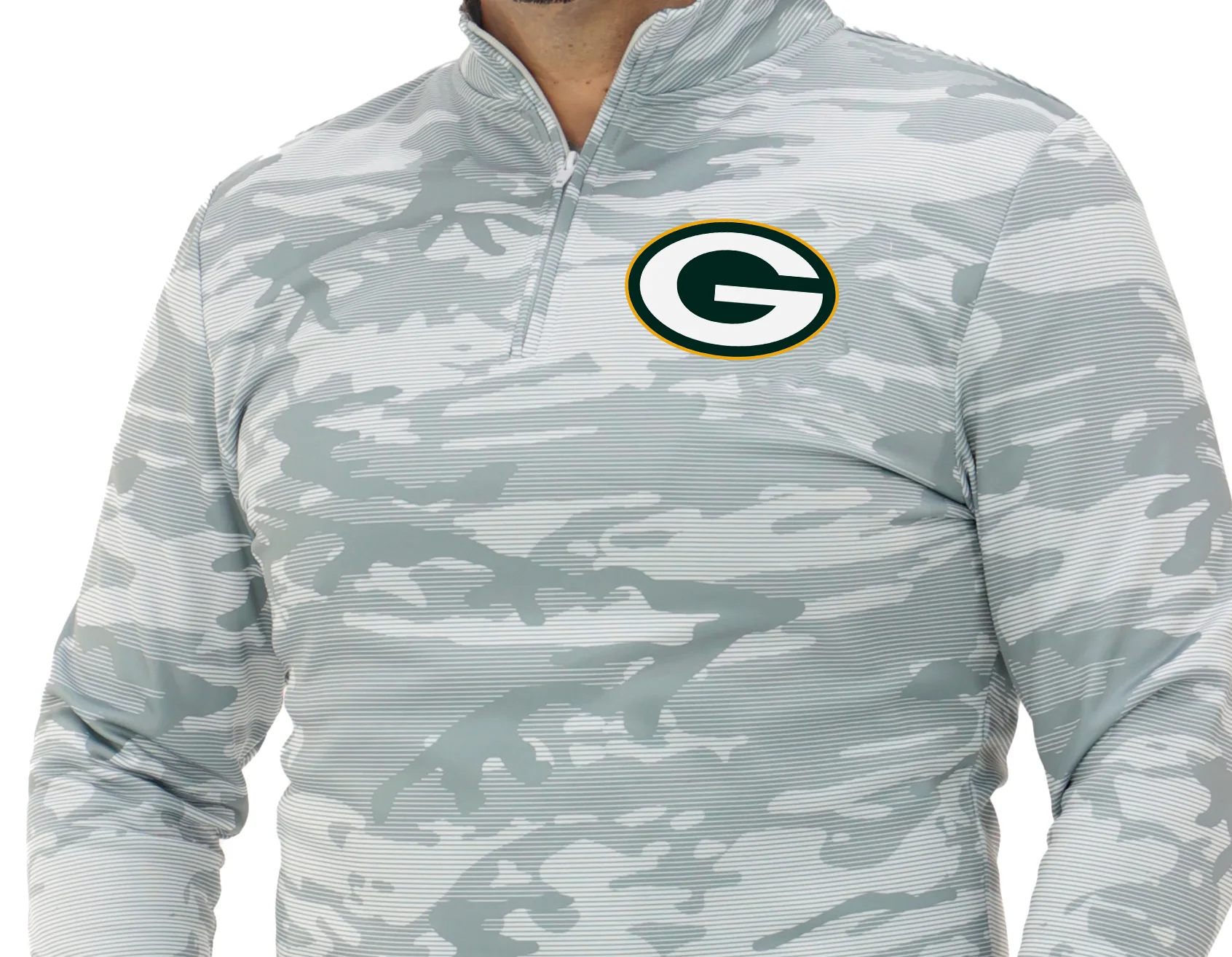 Zubaz NFL Men's Tonal Camo Line 1/4 Zip, GREEN BAY PACKERS - Image 26