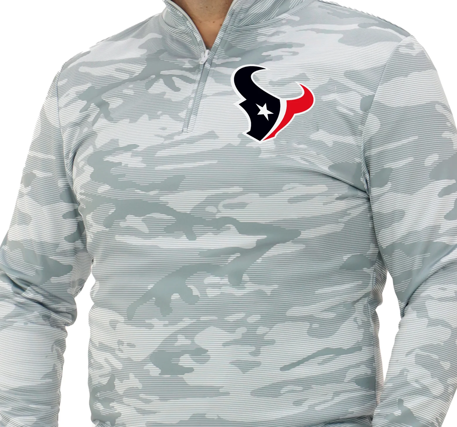 Zubaz NFL Men's Tonal Camo Line 1/4 Zip, HOUSTON TEXANS - Image 8