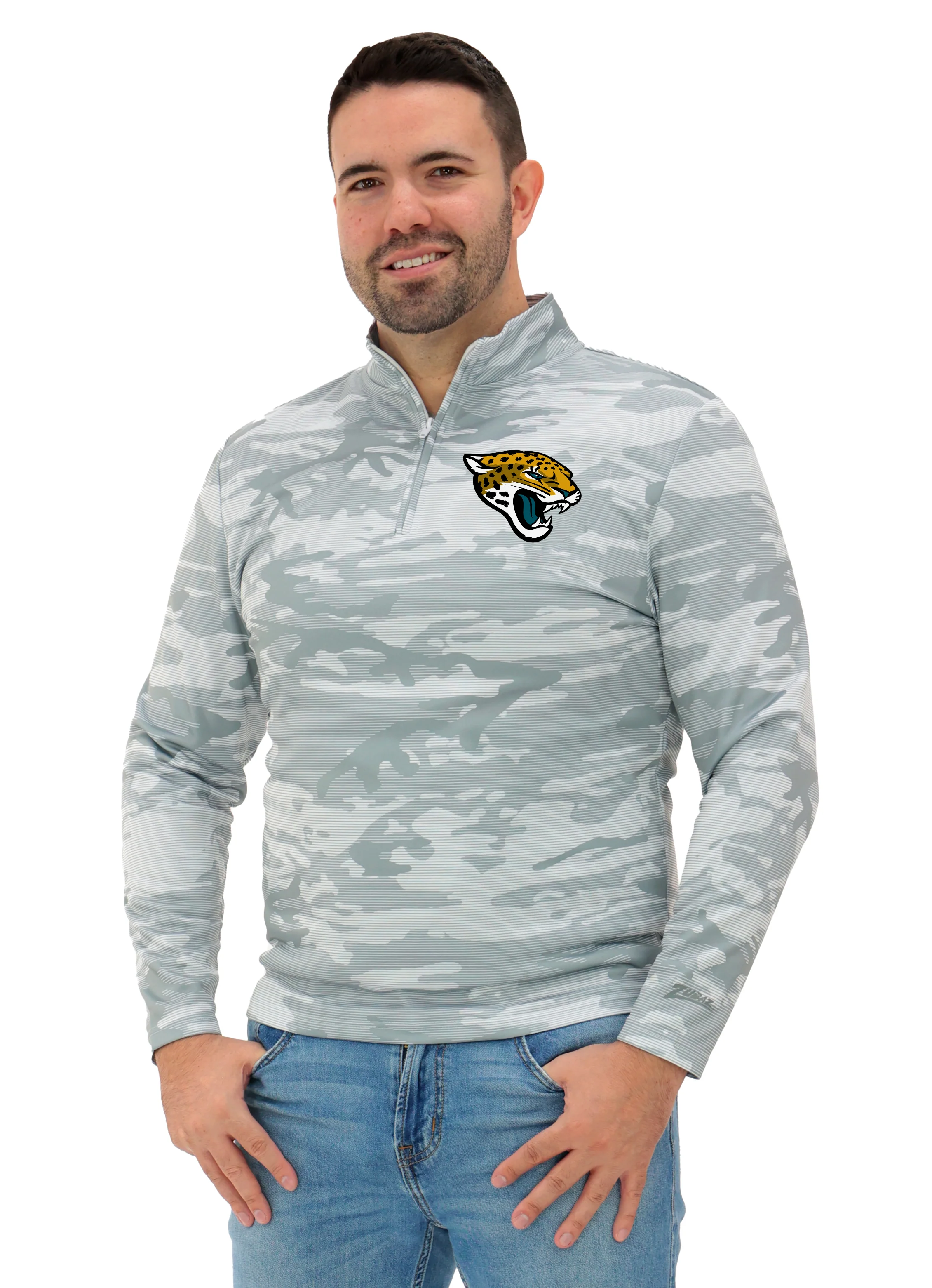 Zubaz NFL Men's Tonal Camo Line 1/4 Zip, JACKSONVILLE JAGUARS - Image 55