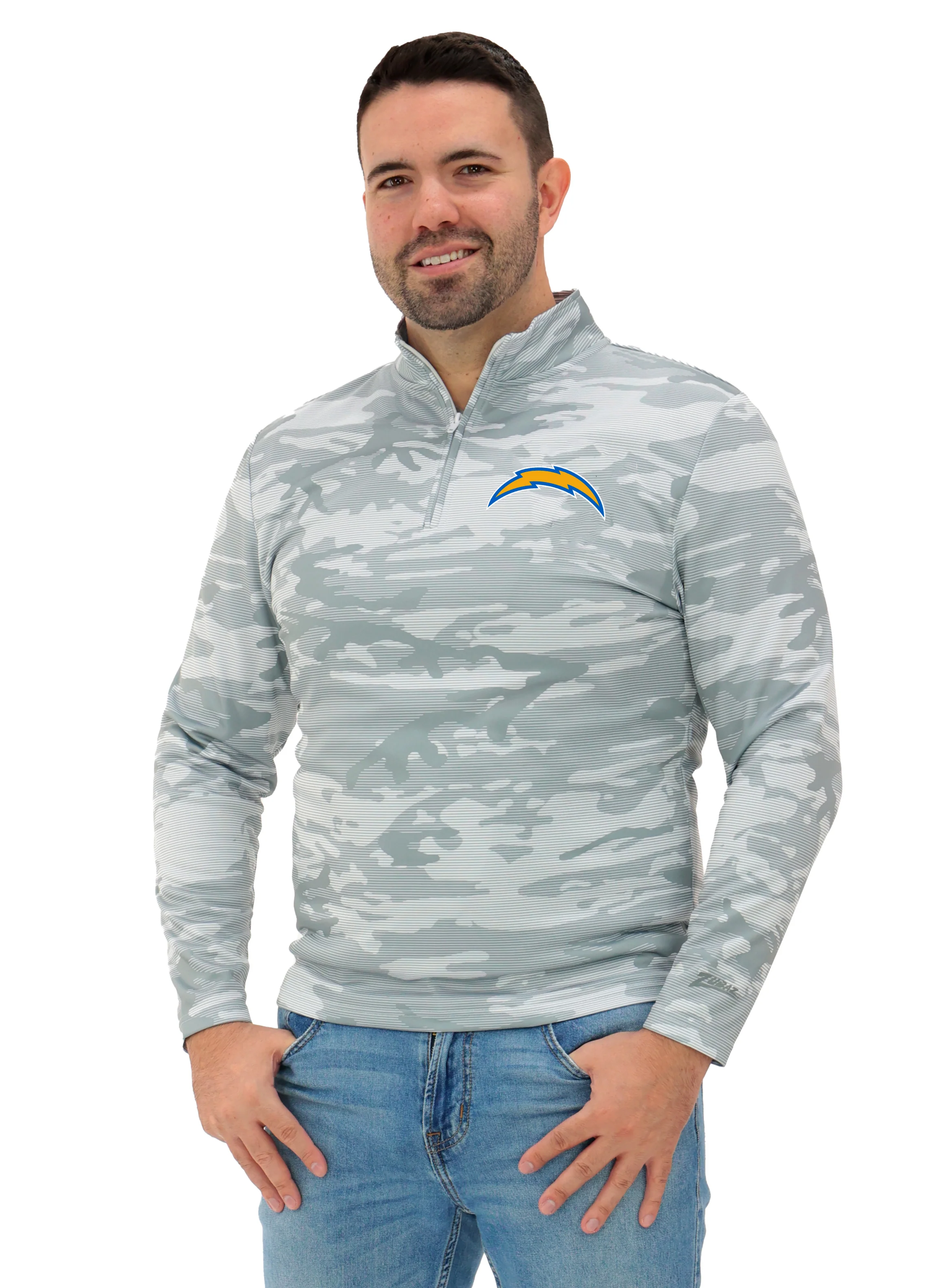 Zubaz NFL Men's Tonal Camo Line 1/4 Zip, LOS ANGELES CHARGERS - Image 25
