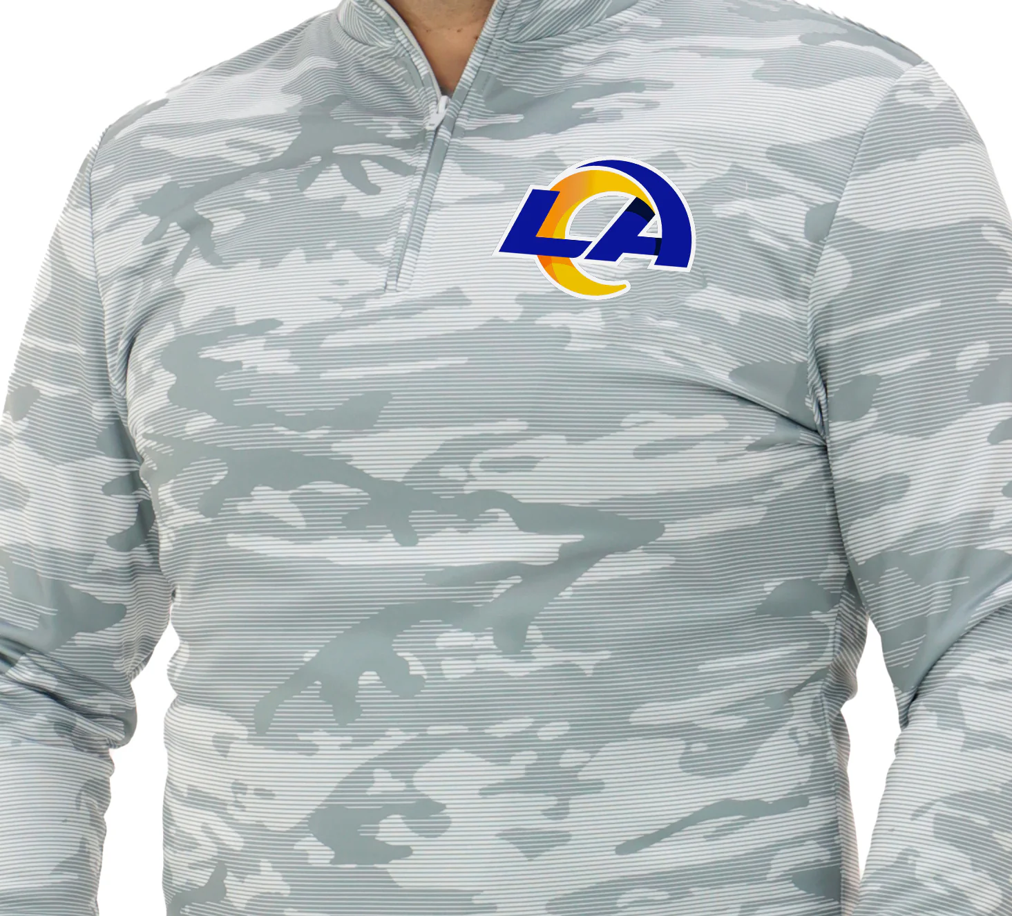 Zubaz NFL Men's Tonal Camo Line 1/4 Zip, LOS ANGELES RAMS - Image 20